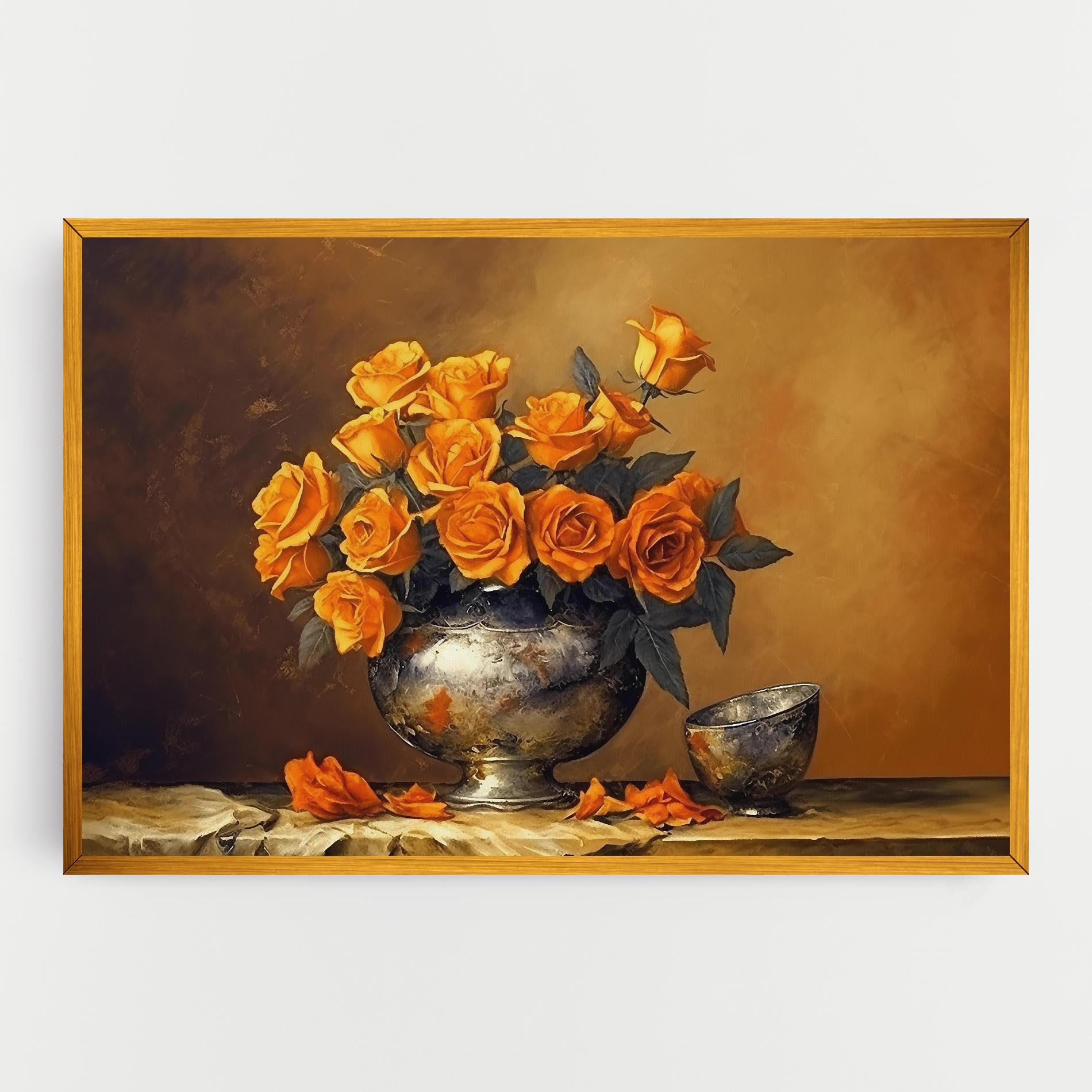 Tablou Canvas Orange Rose Vase mockup 0