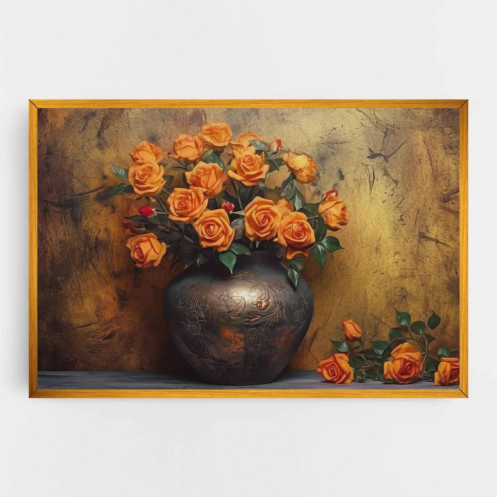 Tablou Canvas Orange Vintage Vase mockup 0