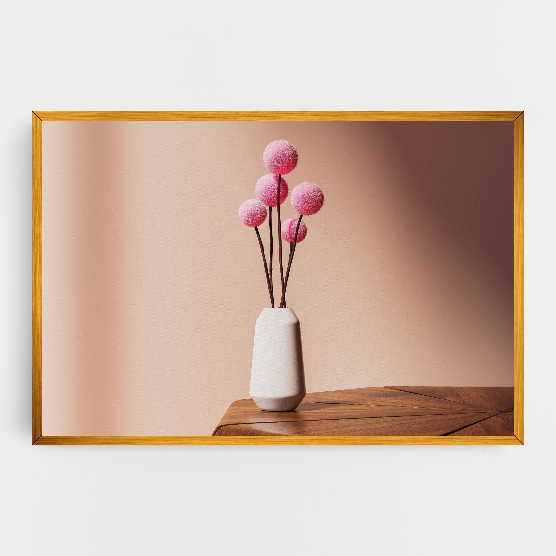 Tablou Canvas Pink Circle Vase mockup 0