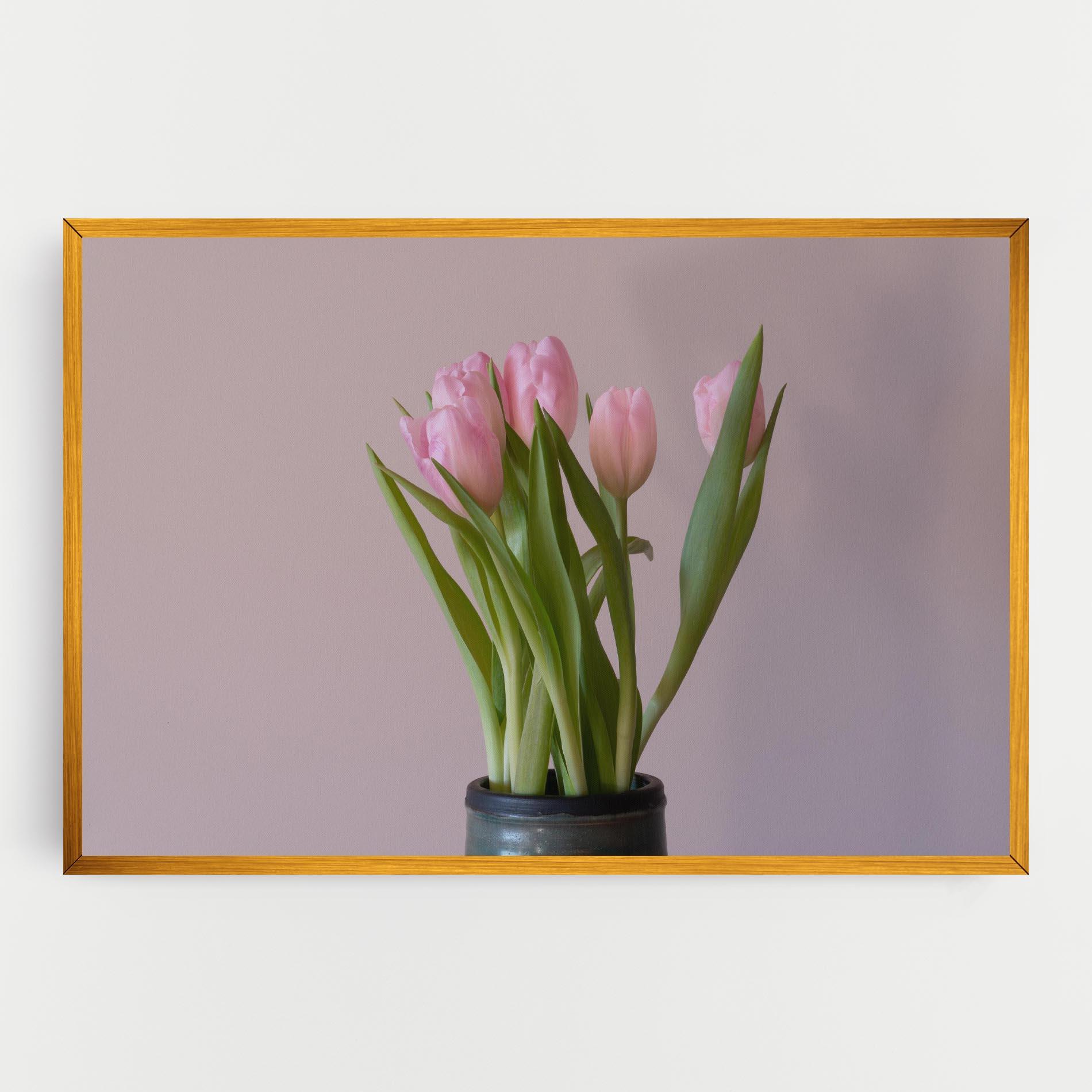 Tablou Canvas Pink Tulips Vase mockup 0