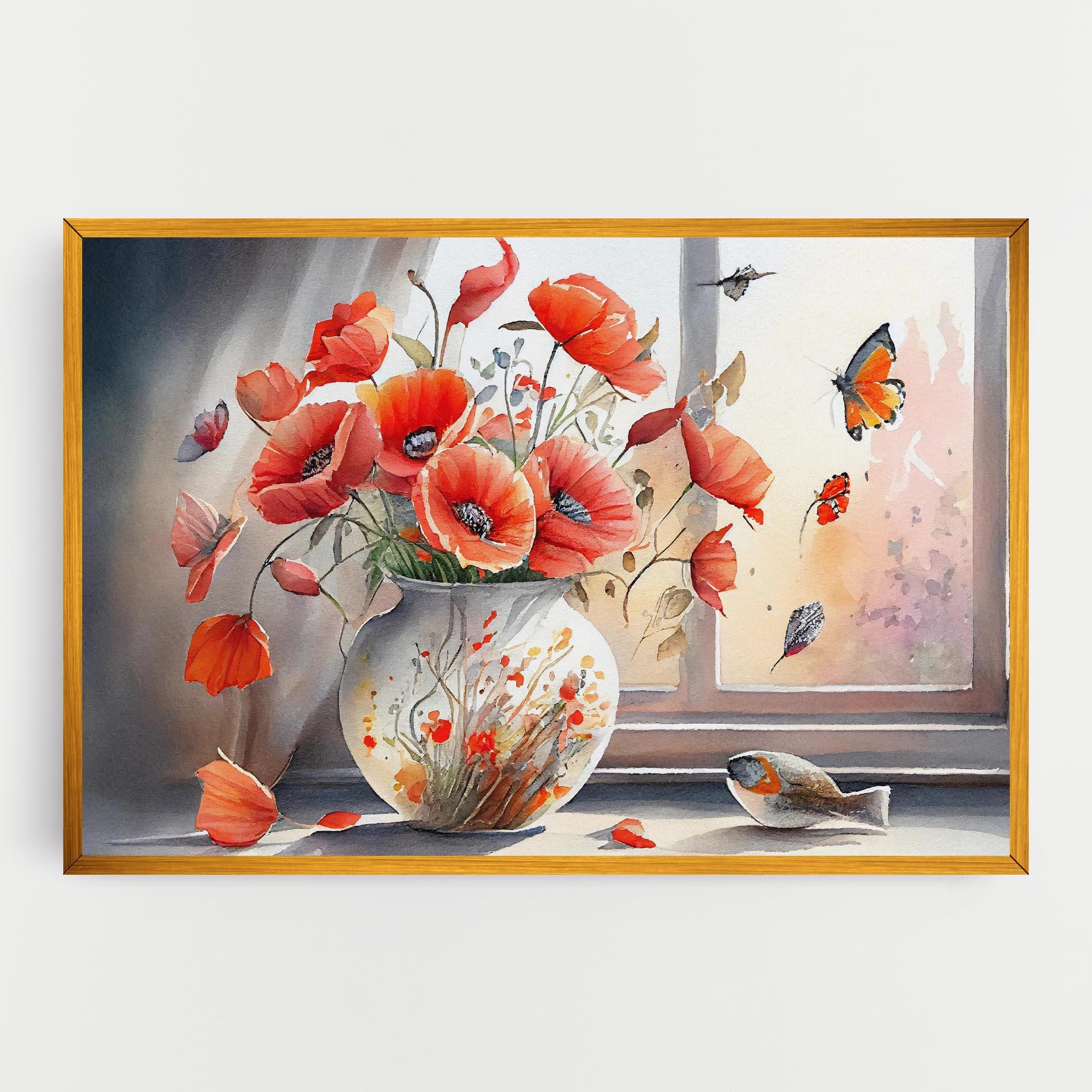 Tablou Canvas Poppies Vase mockup 0