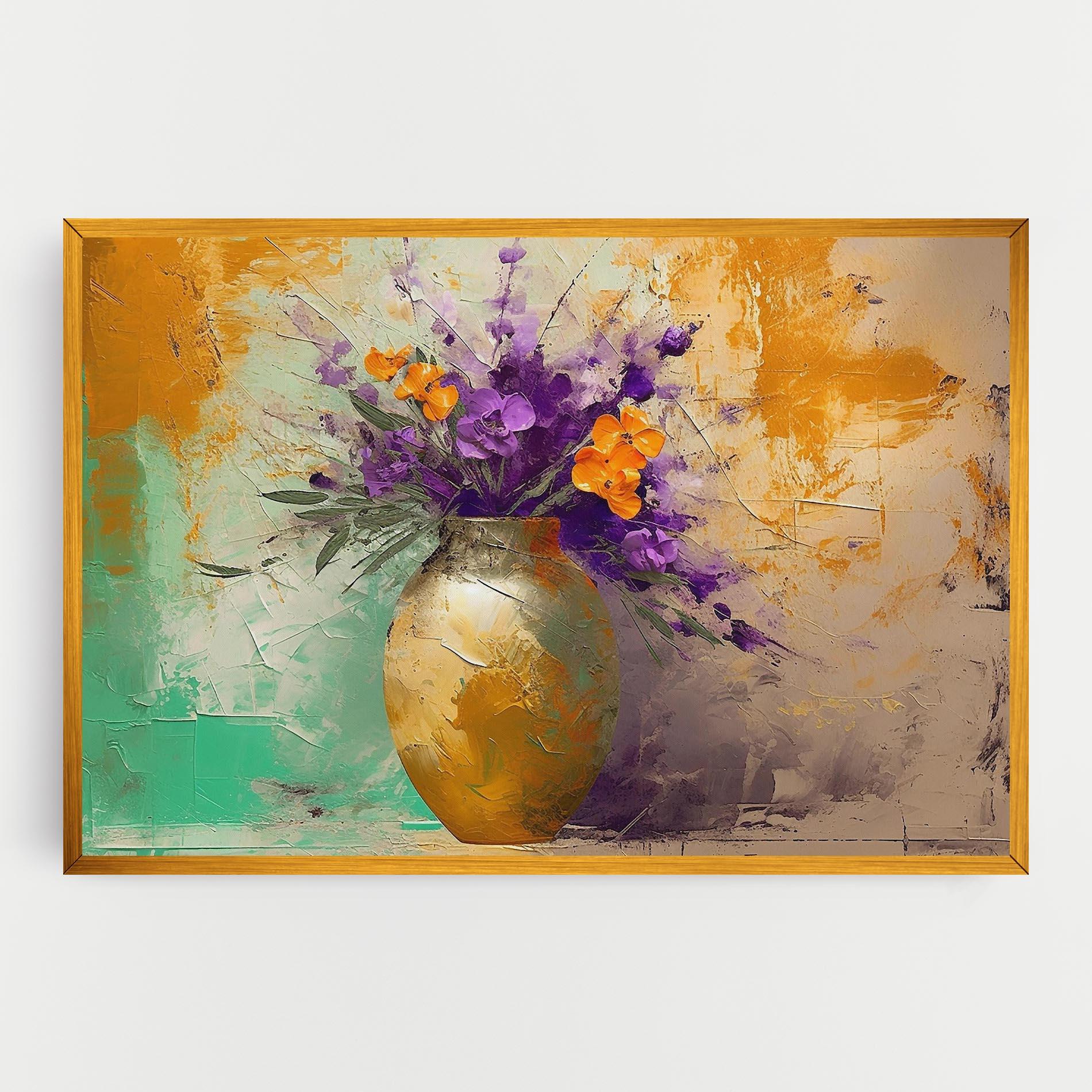 Tablou Canvas Purple Orange Plant Vase mockup 0