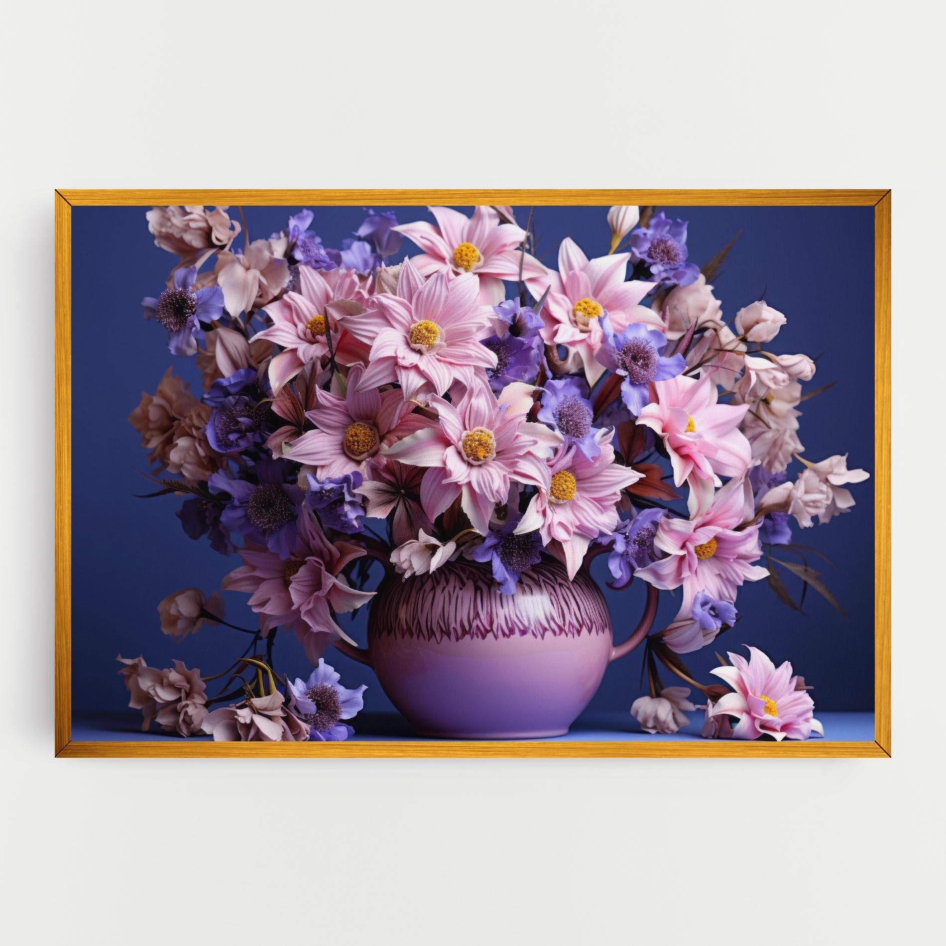 Tablou Canvas Purple Vase Flowers mockup 0