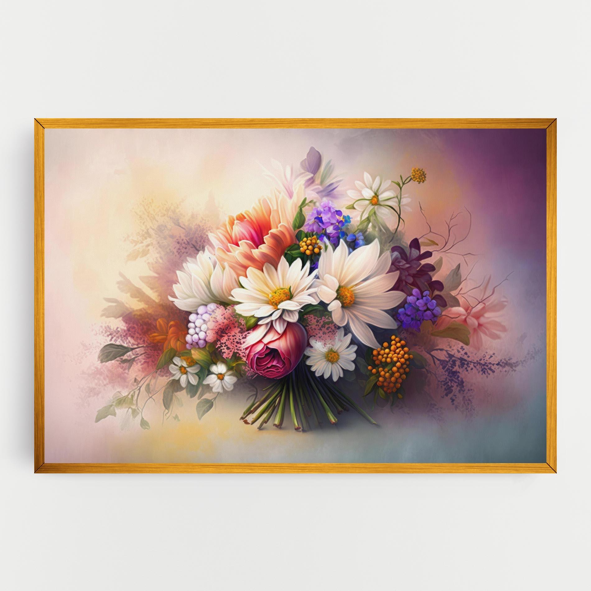 Tablou Canvas Vecteezy_ai Generated Bouquet Of Fresh Spring Flowers On Light_23373362_865 mockup 0