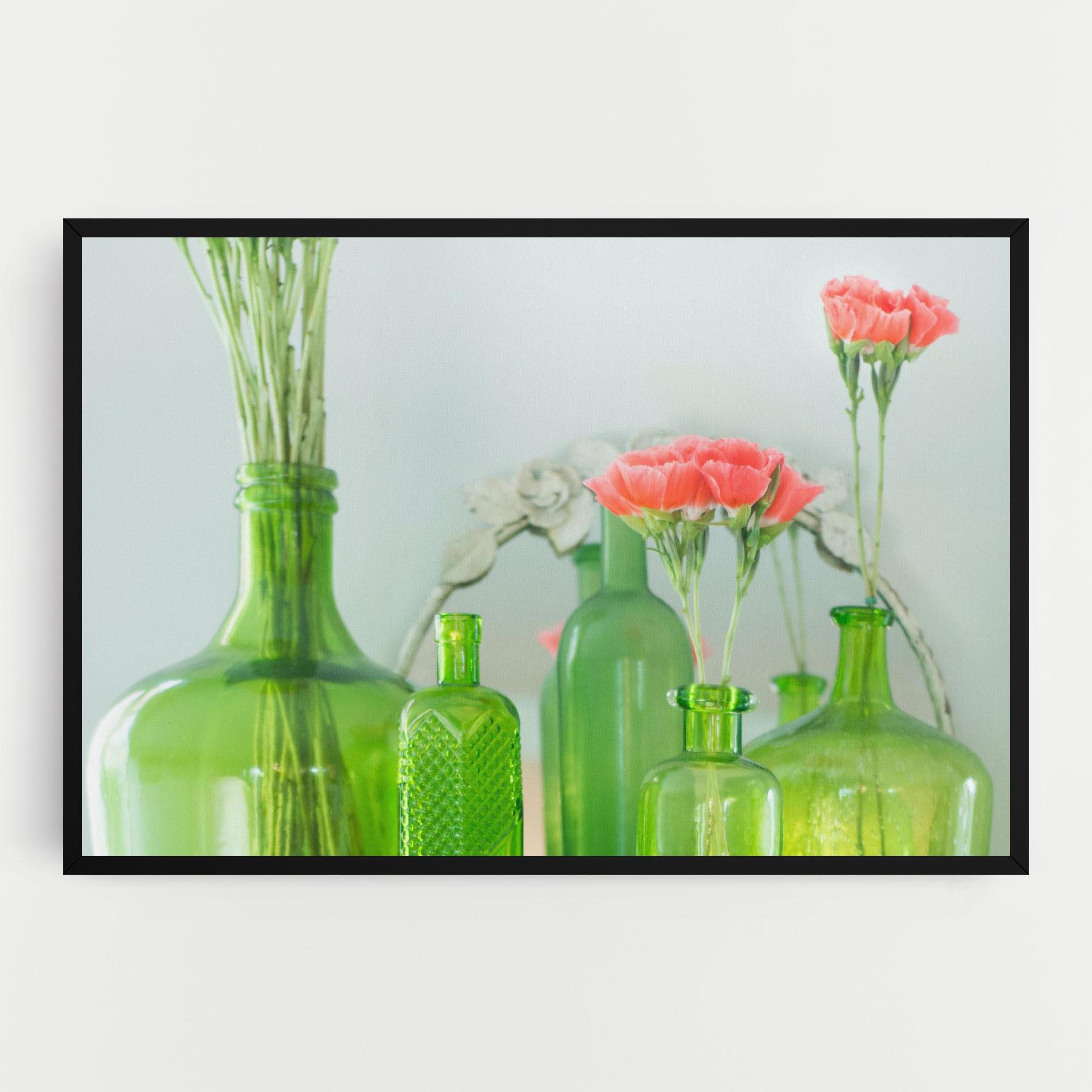 Tablou Canvas Green Vase Flowers mockup 0