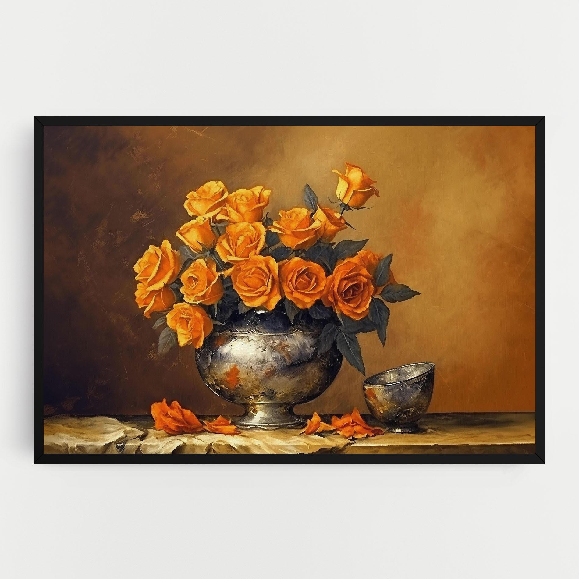 Tablou Canvas Orange Rose Vase mockup 0