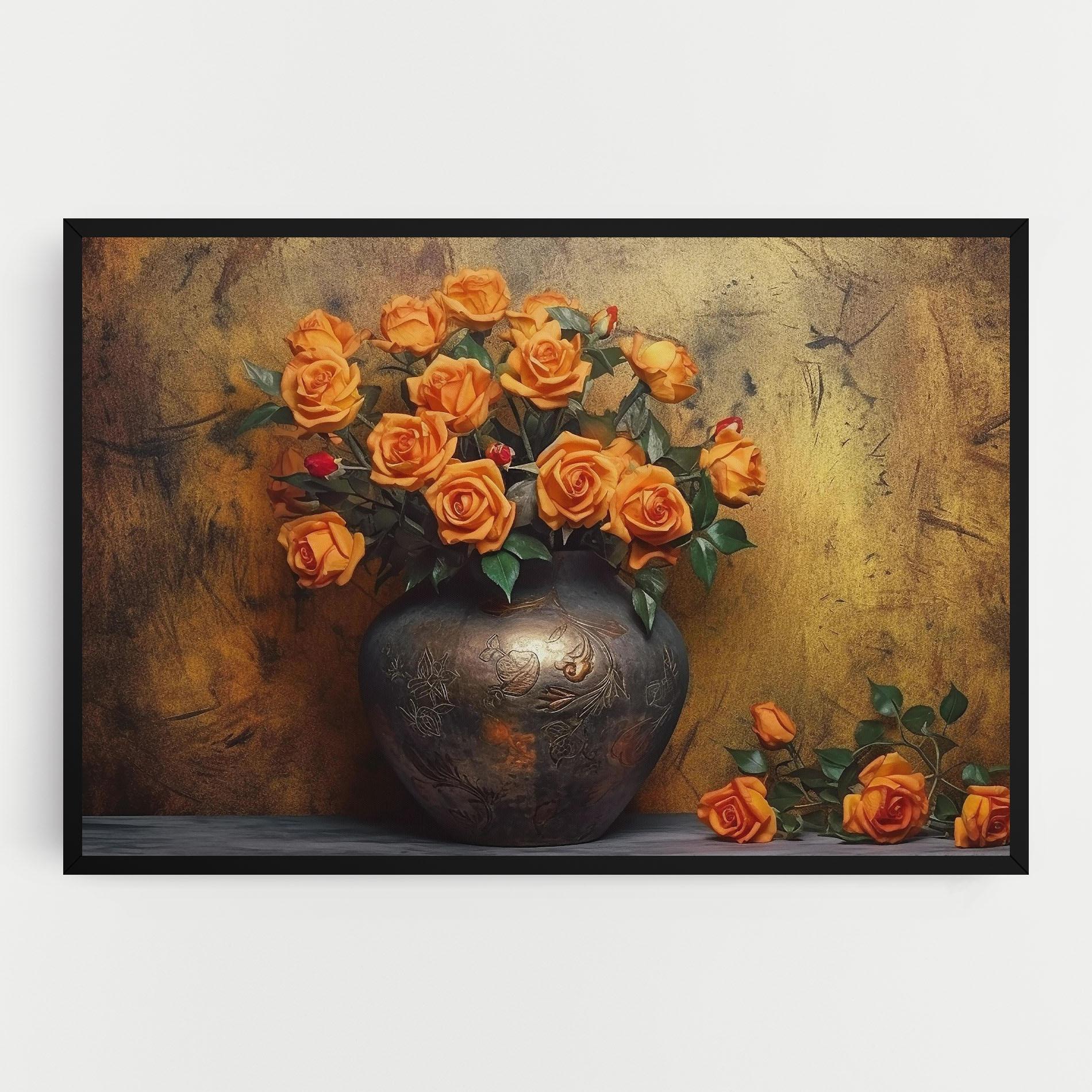 Tablou Canvas Orange Vintage Vase mockup 0
