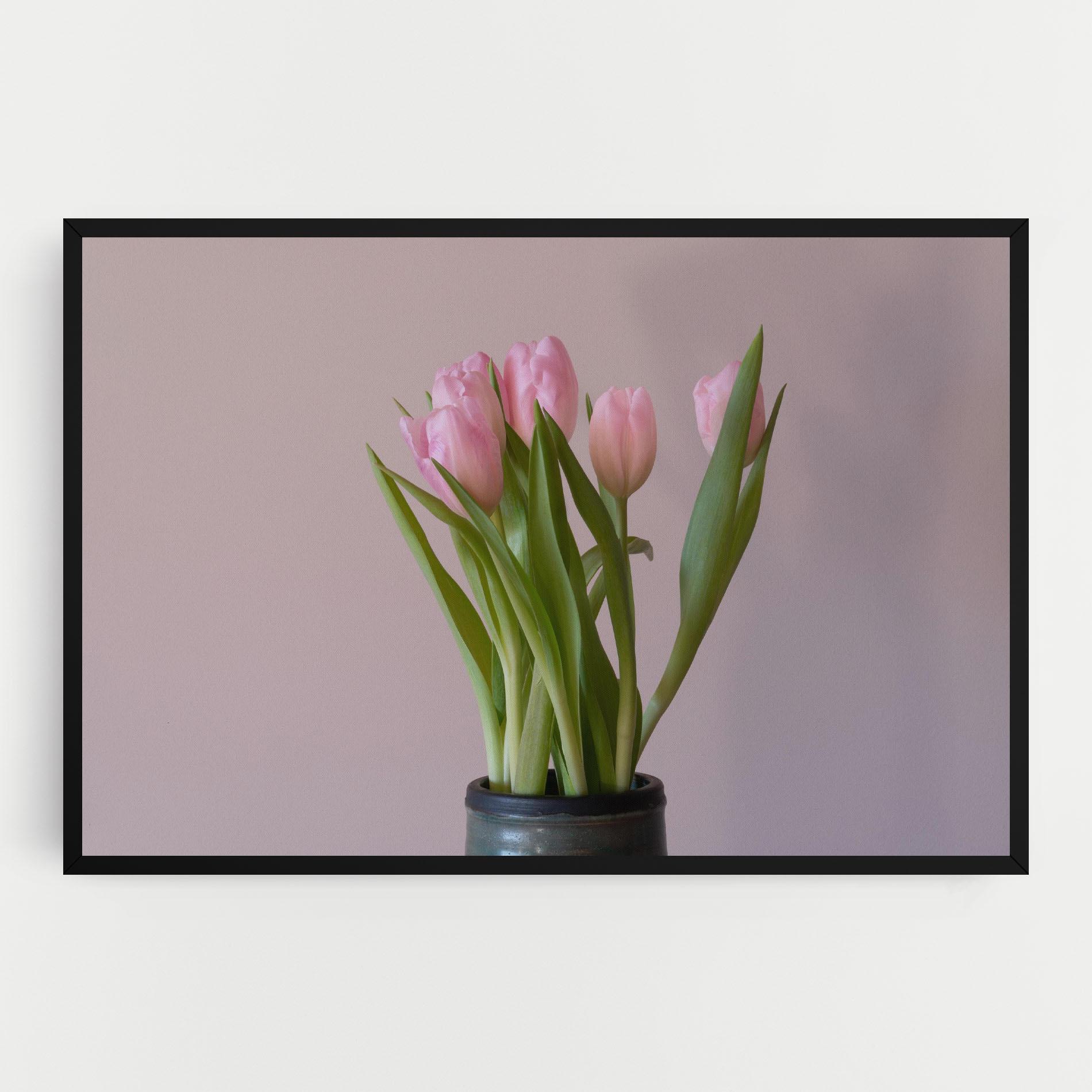 Tablou Canvas Pink Tulips Vase mockup 0
