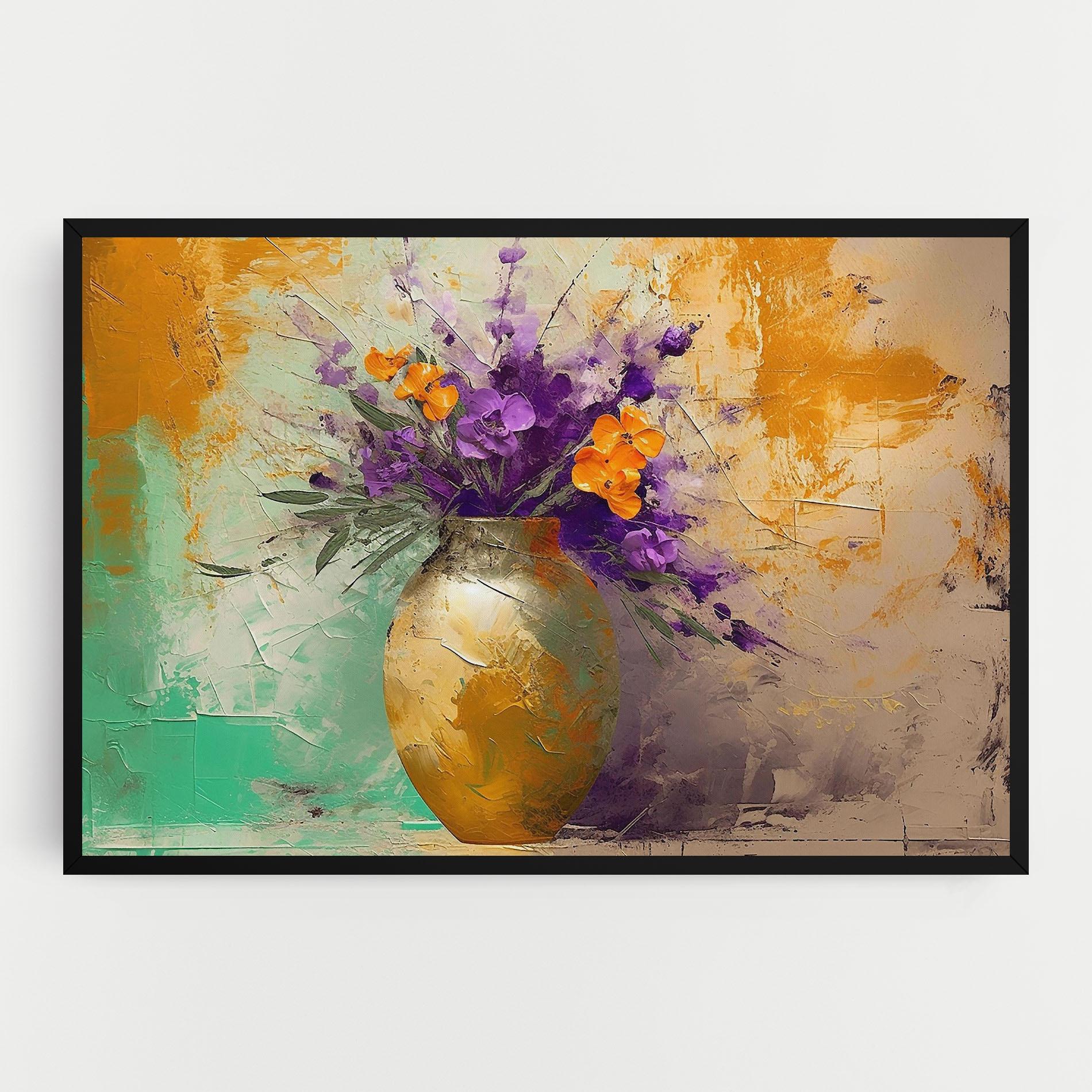 Tablou Canvas Purple Orange Plant Vase mockup 0