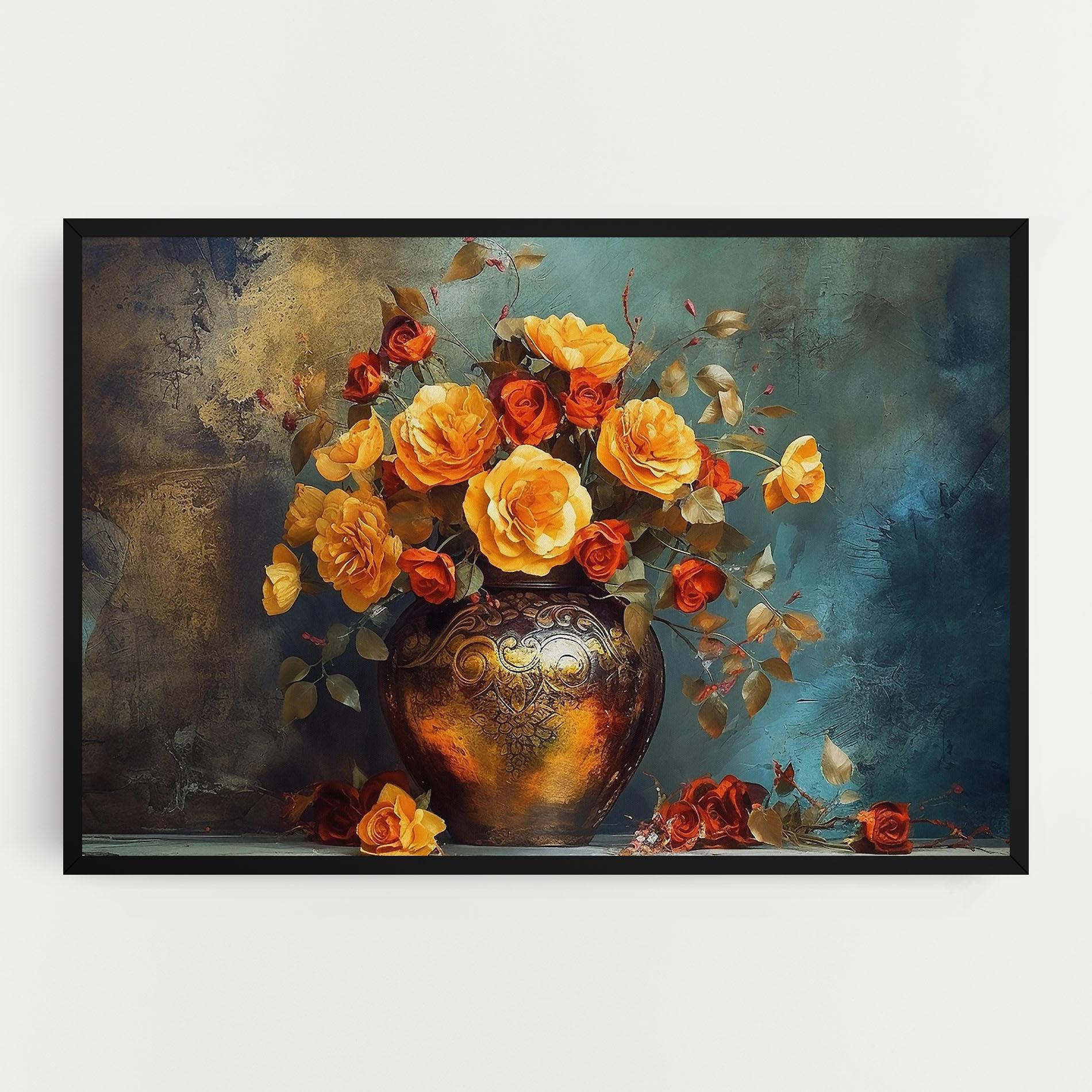 Tablou Canvas Red Orange Flower Vase mockup 0