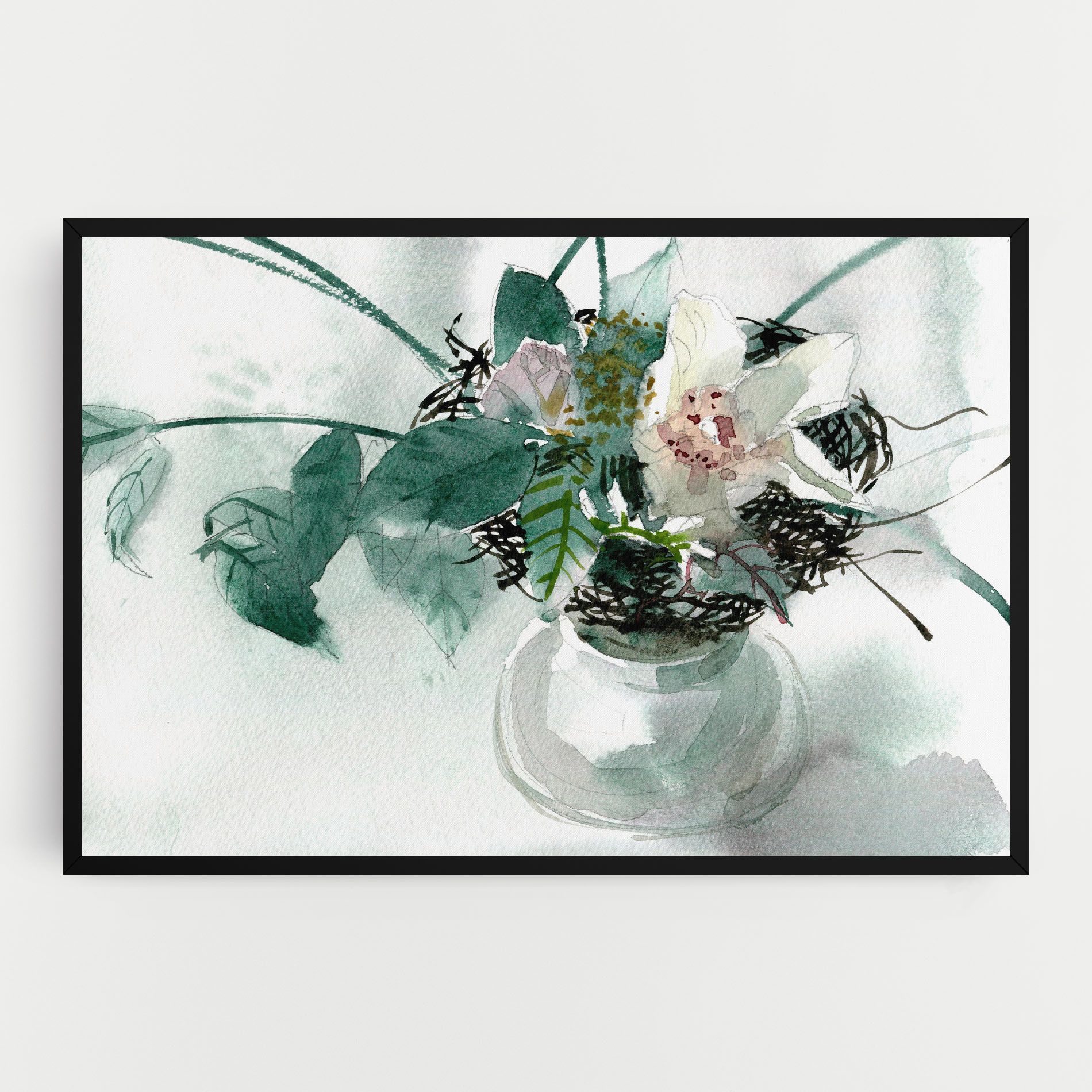 White Flower Vase mockup 0