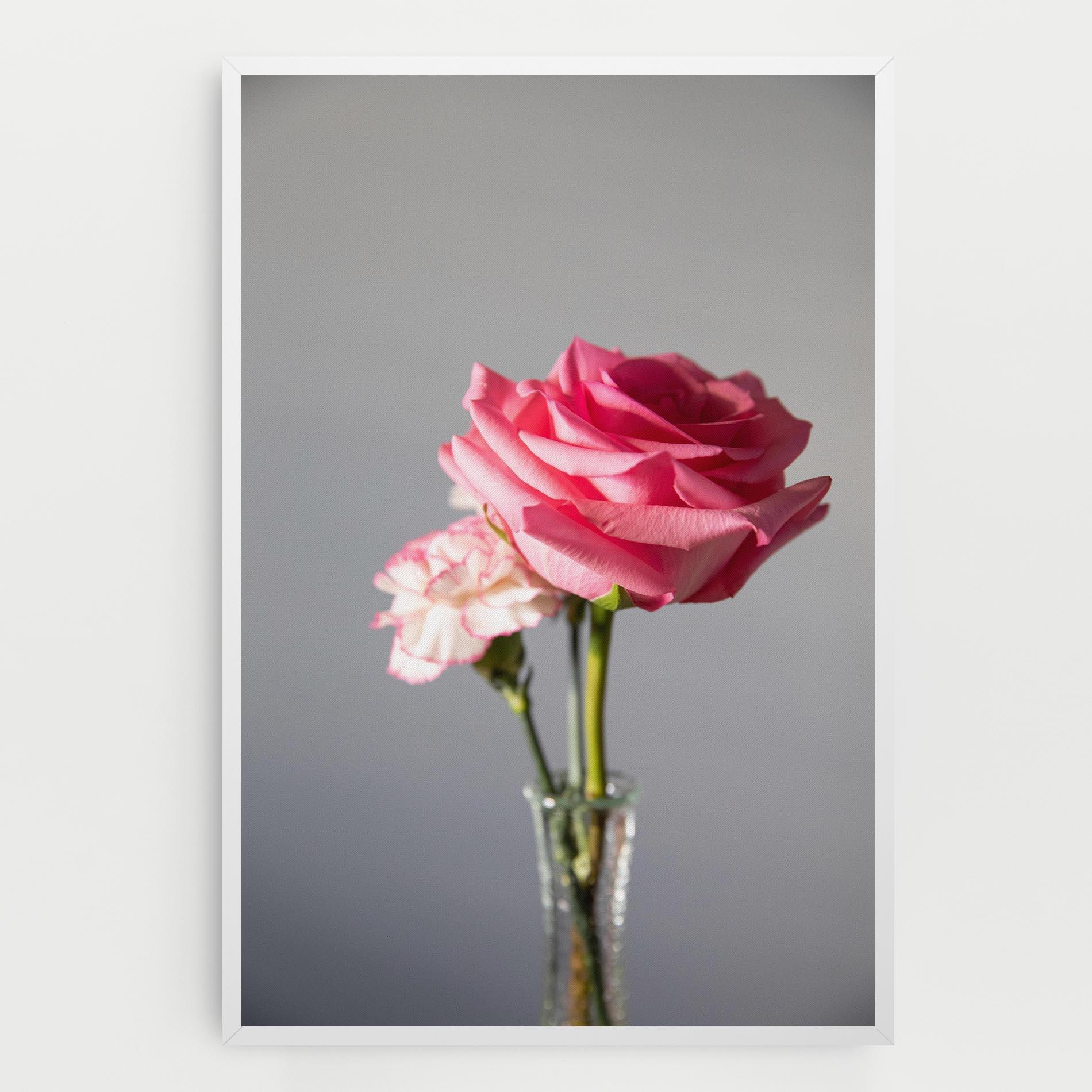 Tablou Canvas Big Pink Rose Vase mockup 0