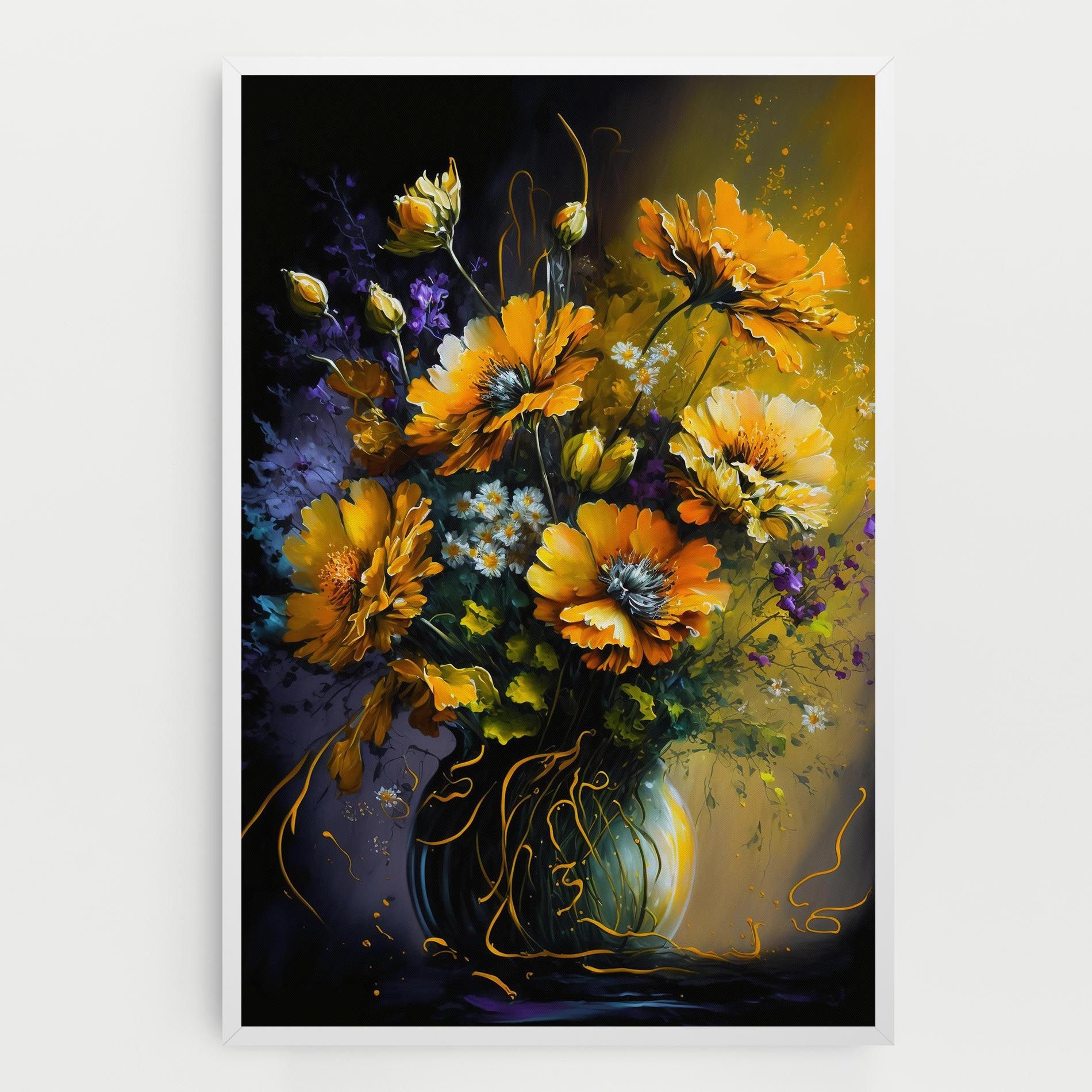 Yellow Flower Art Vase mockup 0