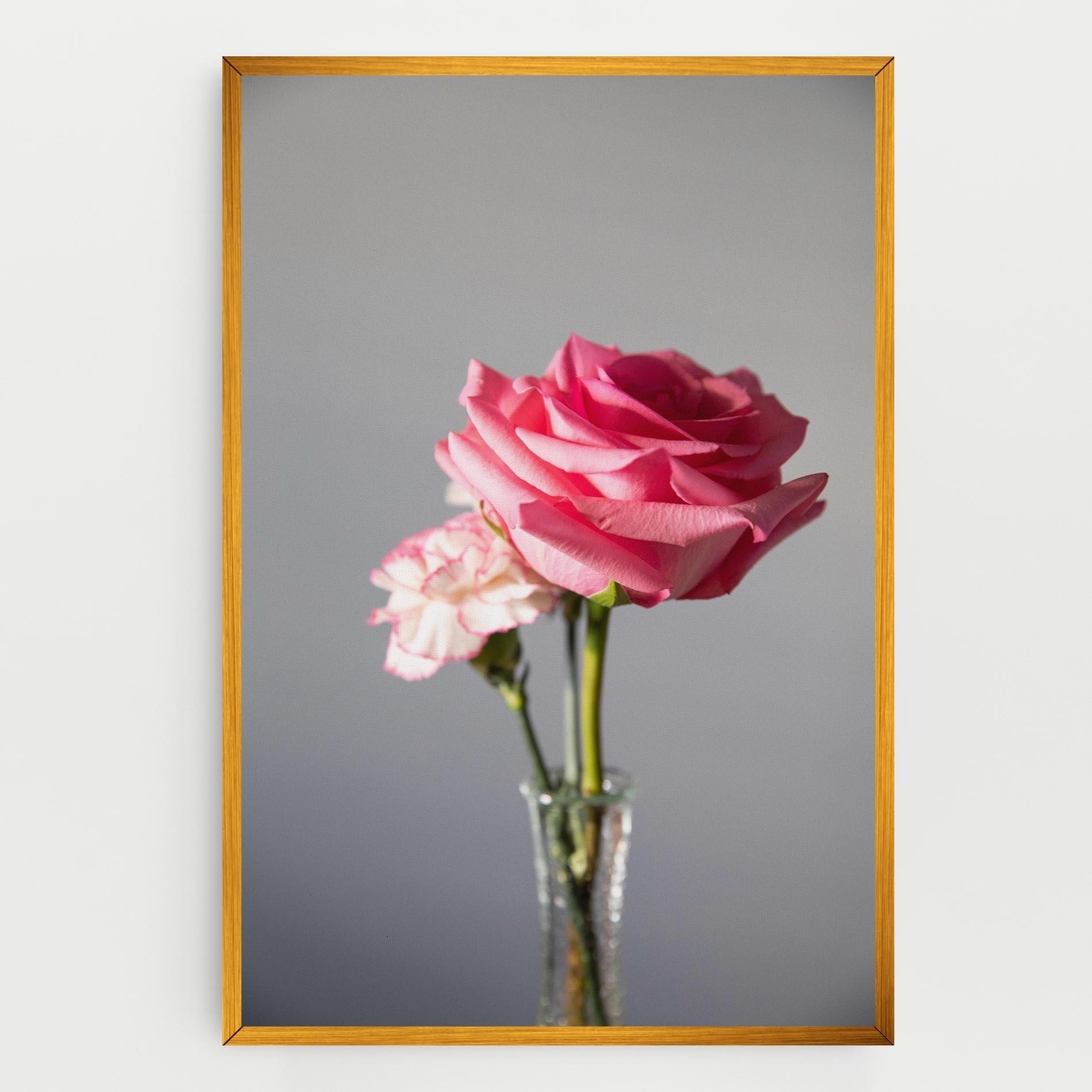 Tablou Canvas Big Pink Rose Vase mockup 0