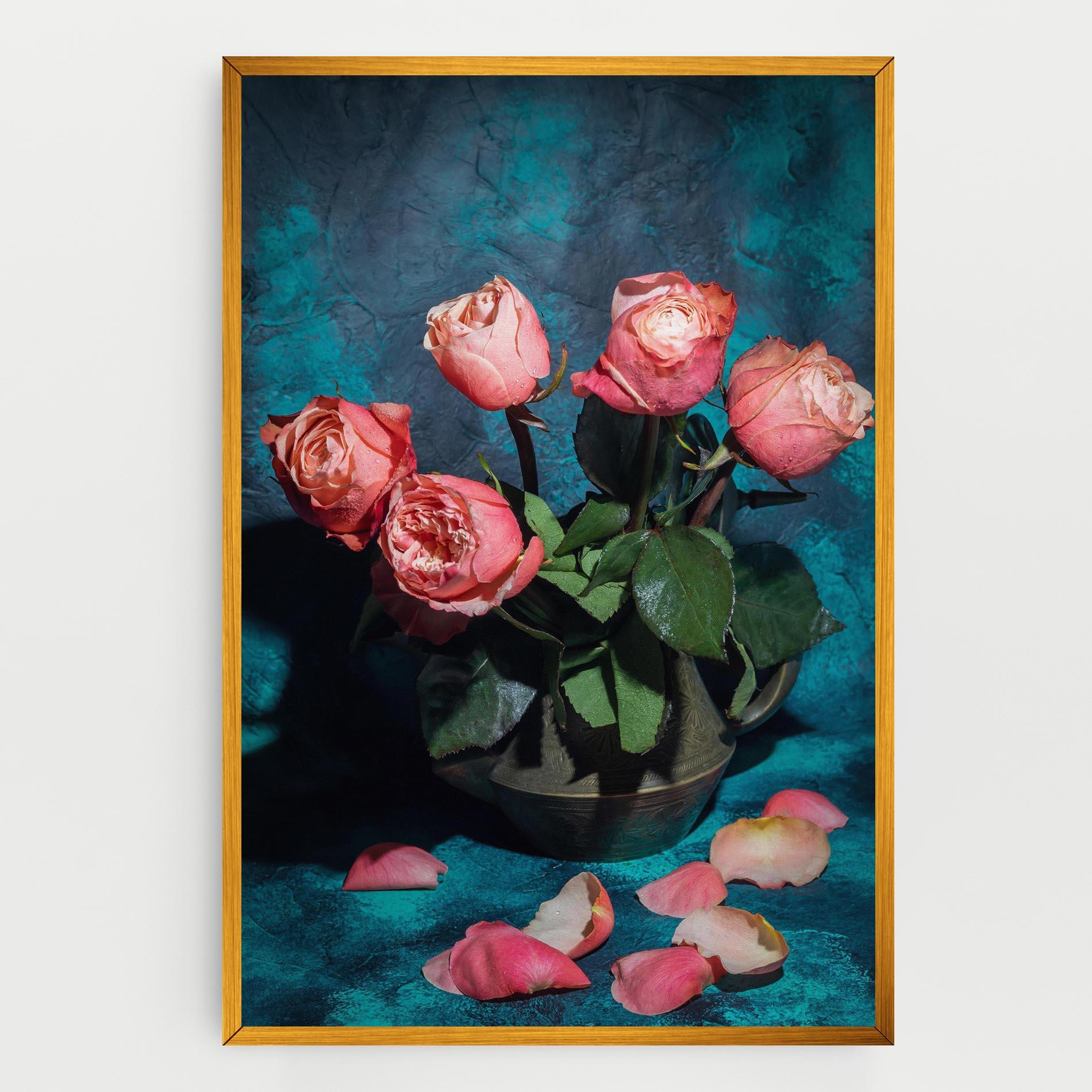 Tablou Canvas Bouquet Roses Vase mockup 0