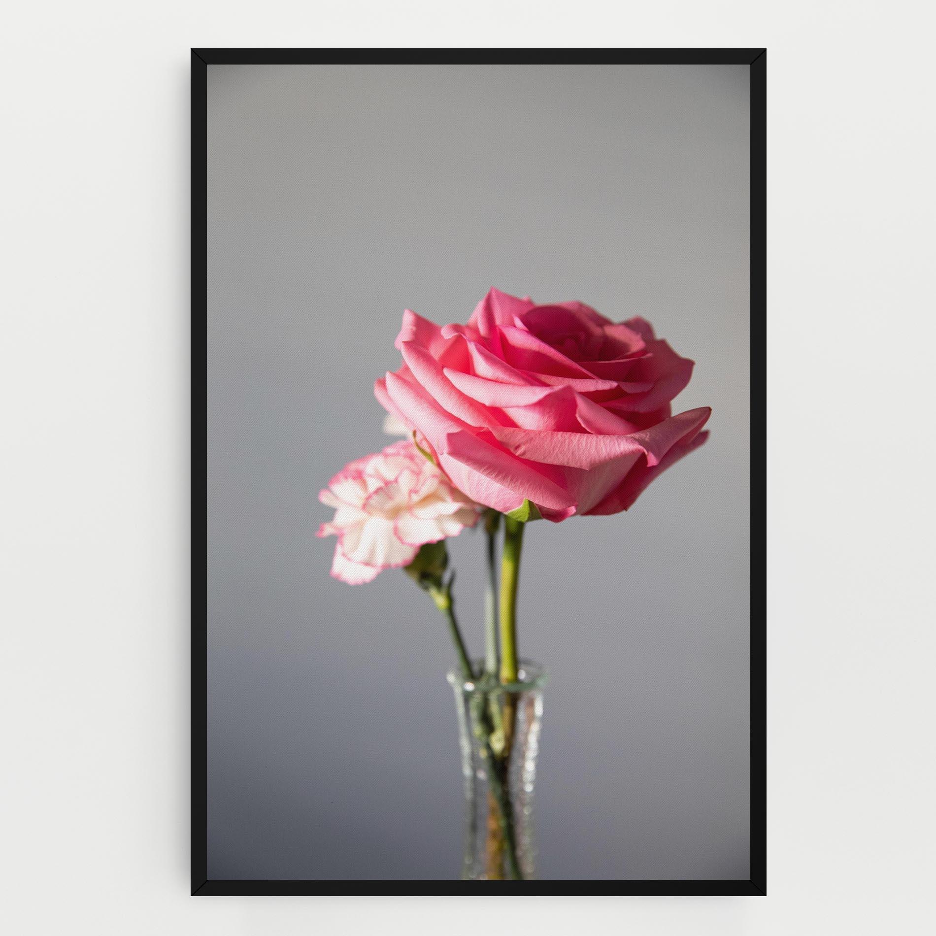 Tablou Canvas Big Pink Rose Vase mockup 0
