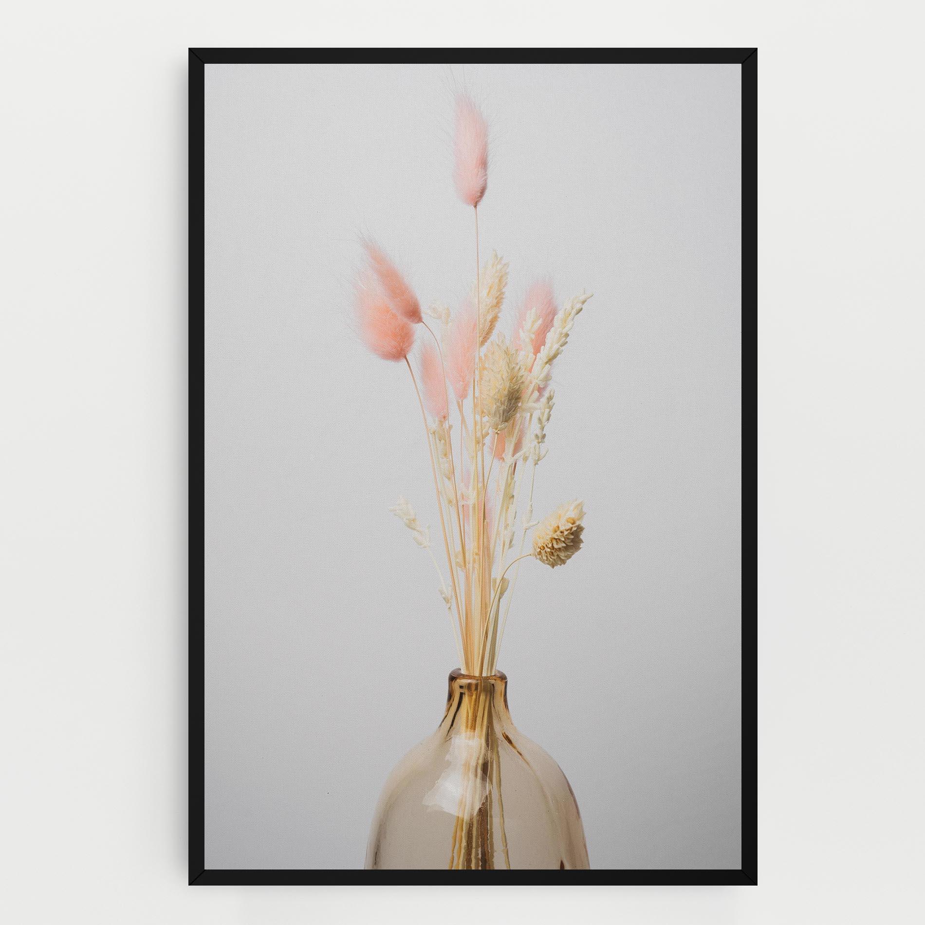Tablou Canvas Pink Cream Flower Vase mockup 0