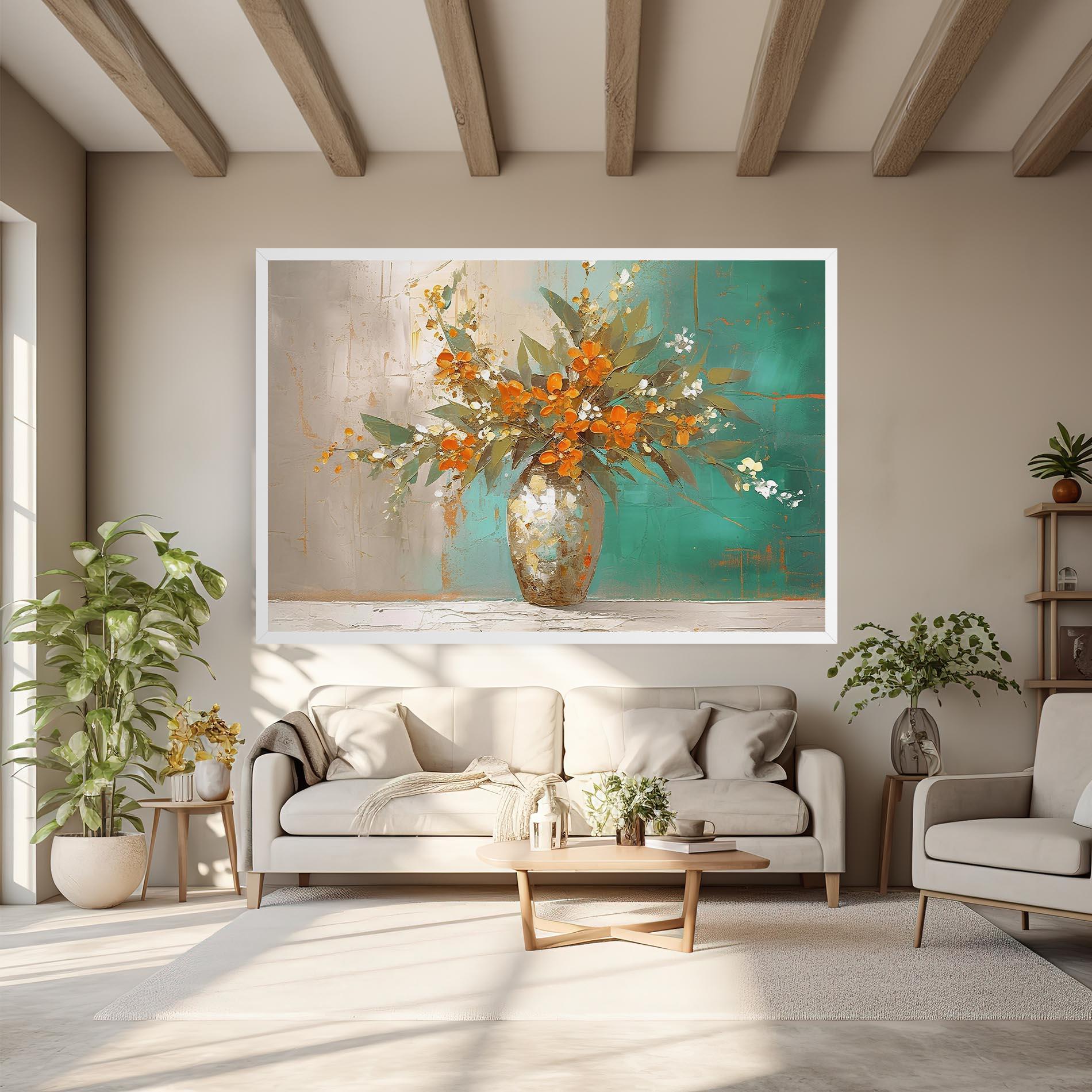 Tablou Canvas Grey Vase Orange mockup 6