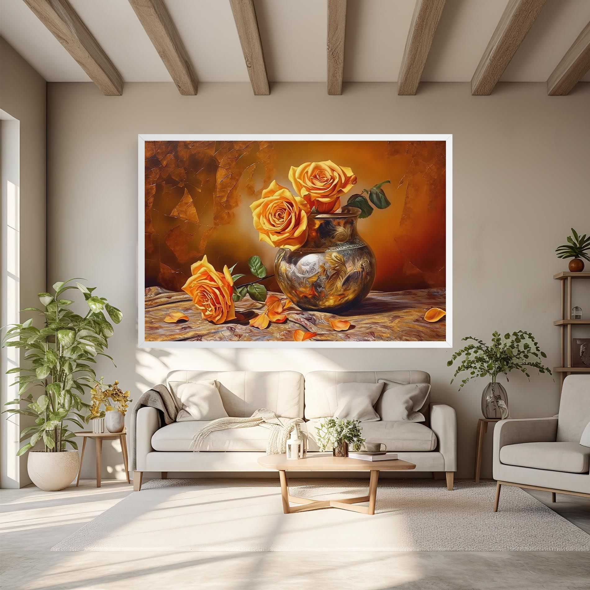 Orange Roses Vase mockup 6