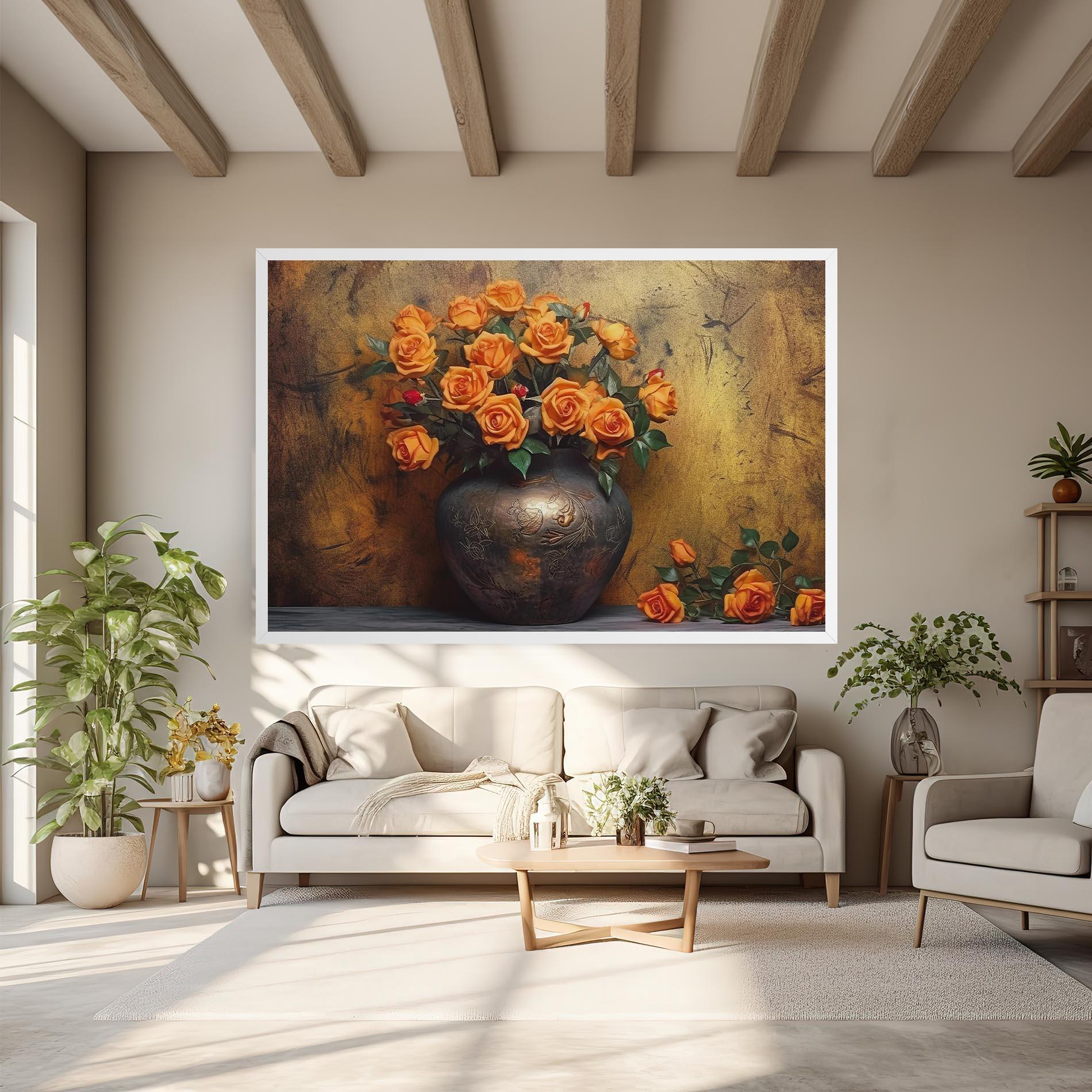 Tablou Canvas Orange Vintage Vase mockup 6