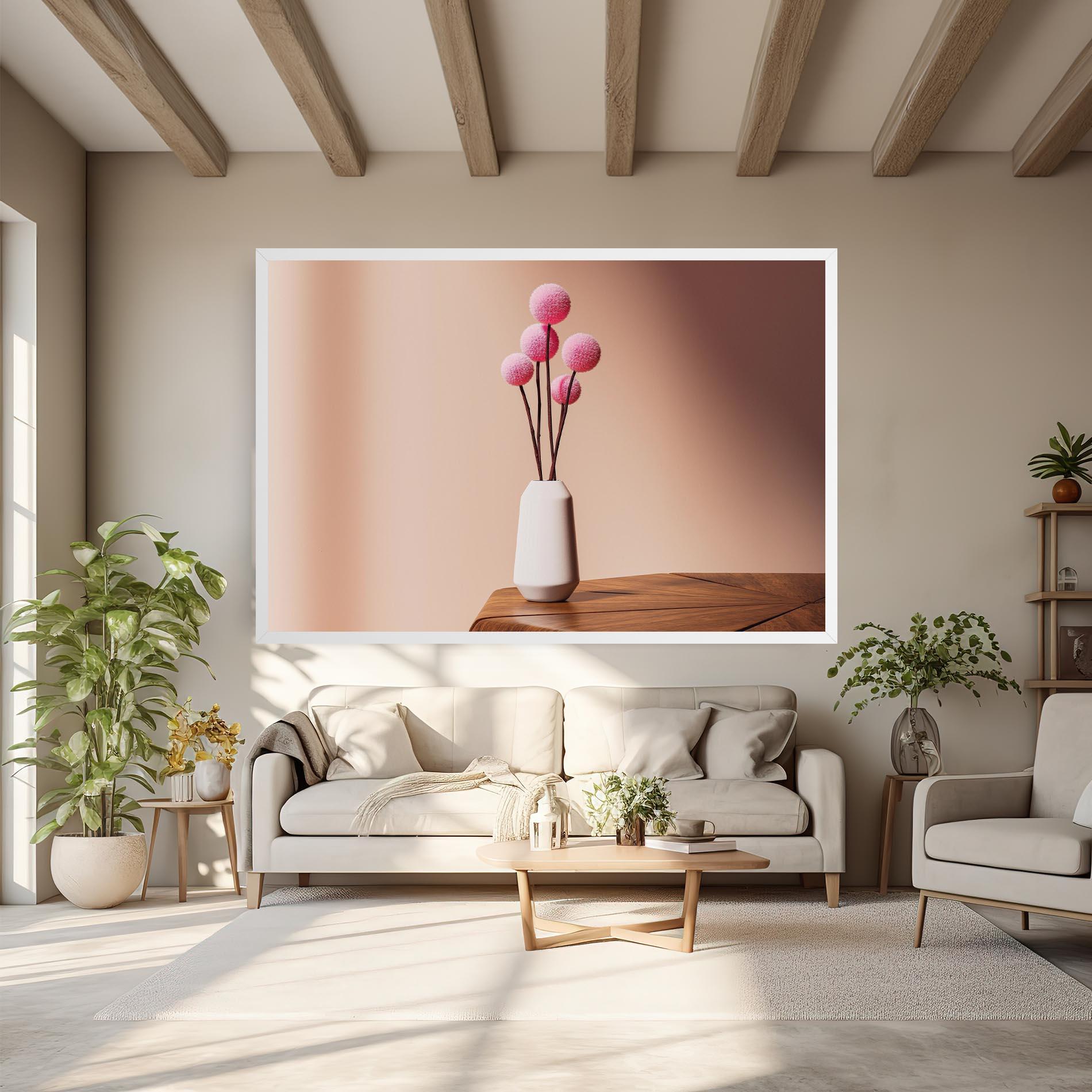 Tablou Canvas Pink Circle Vase mockup 6