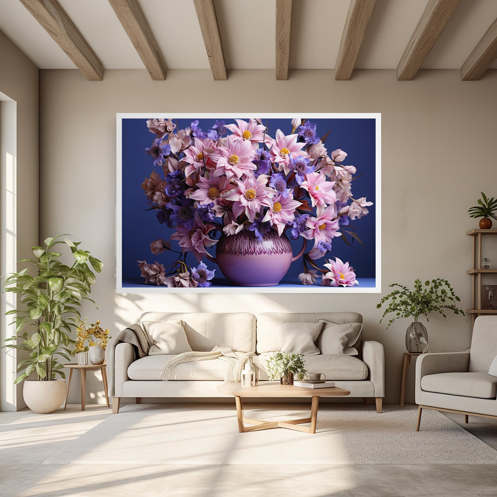 Tablou Canvas Purple Vase Flowers mockup 6