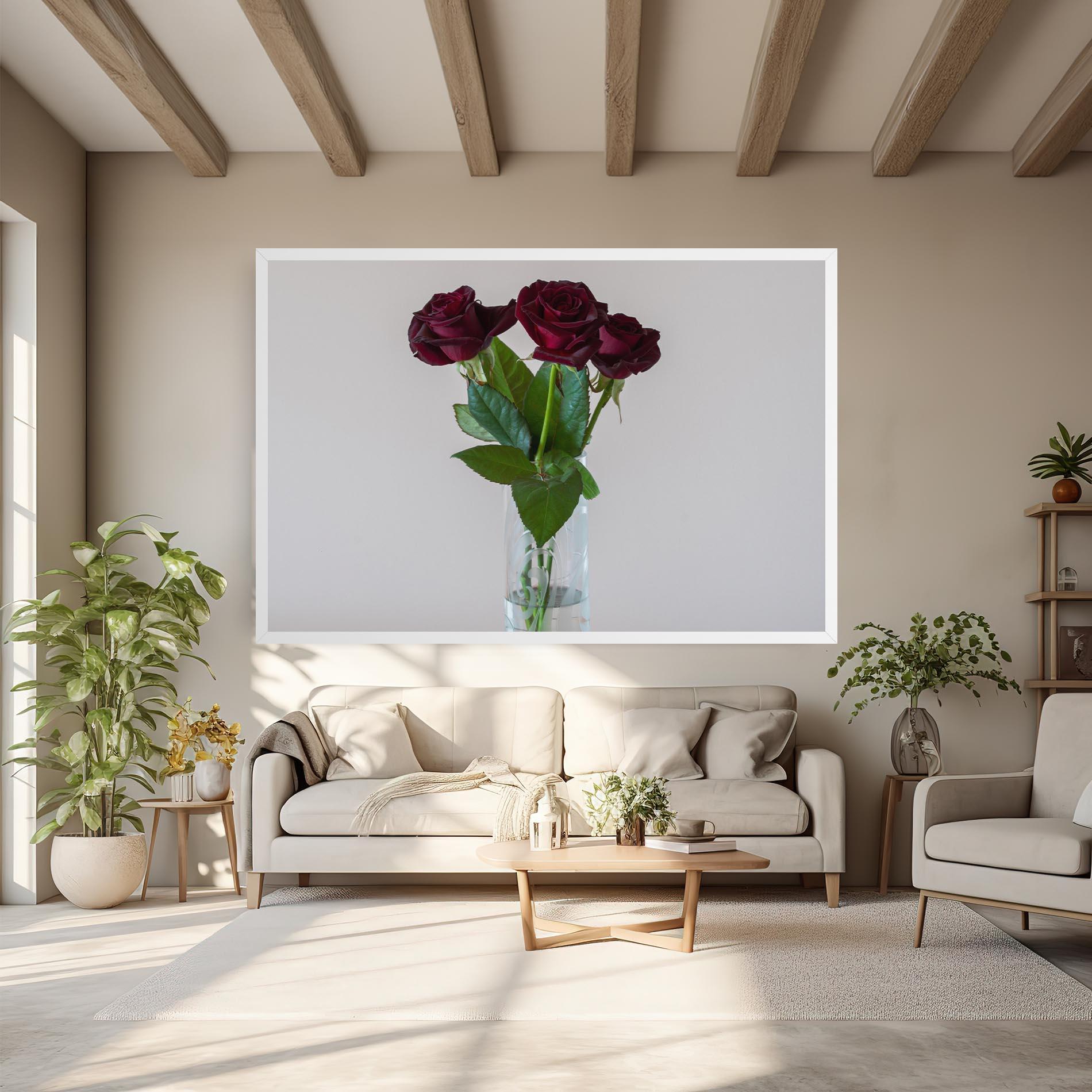Tablou Canvas Red Roses Vase mockup 6
