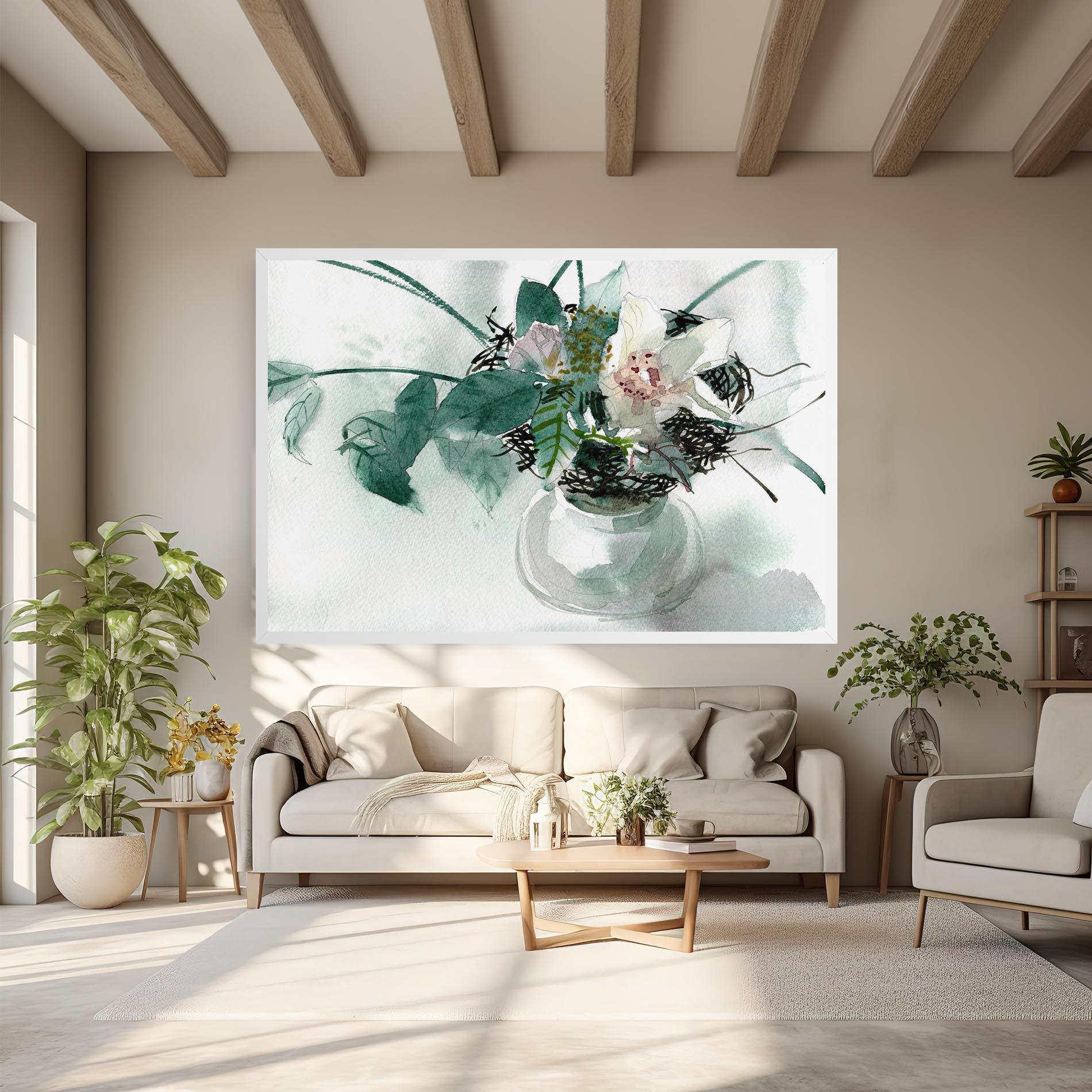 Tablou Canvas White Flower Vase mockup 6