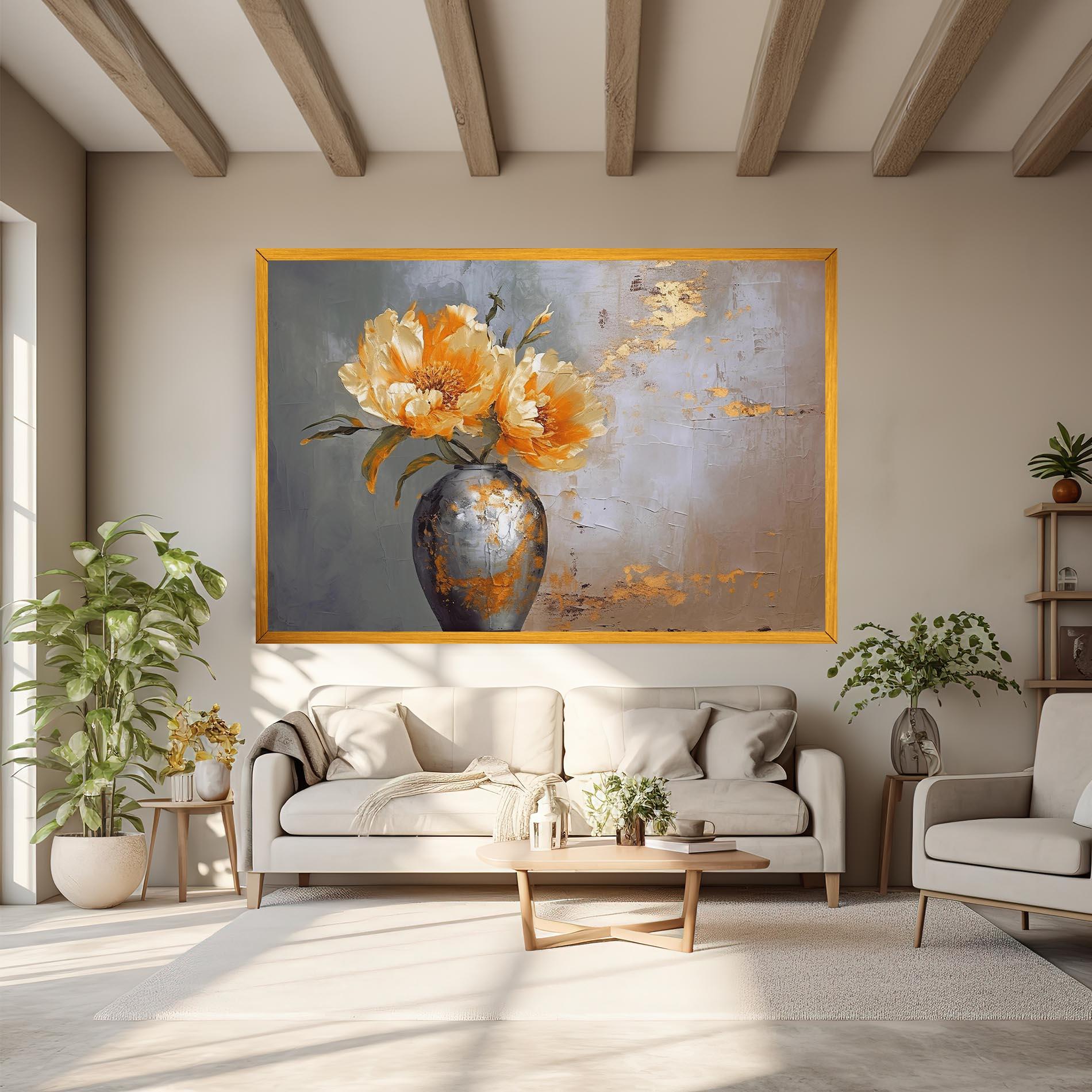 Tablou Canvas Grey Painting Vase mockup 6