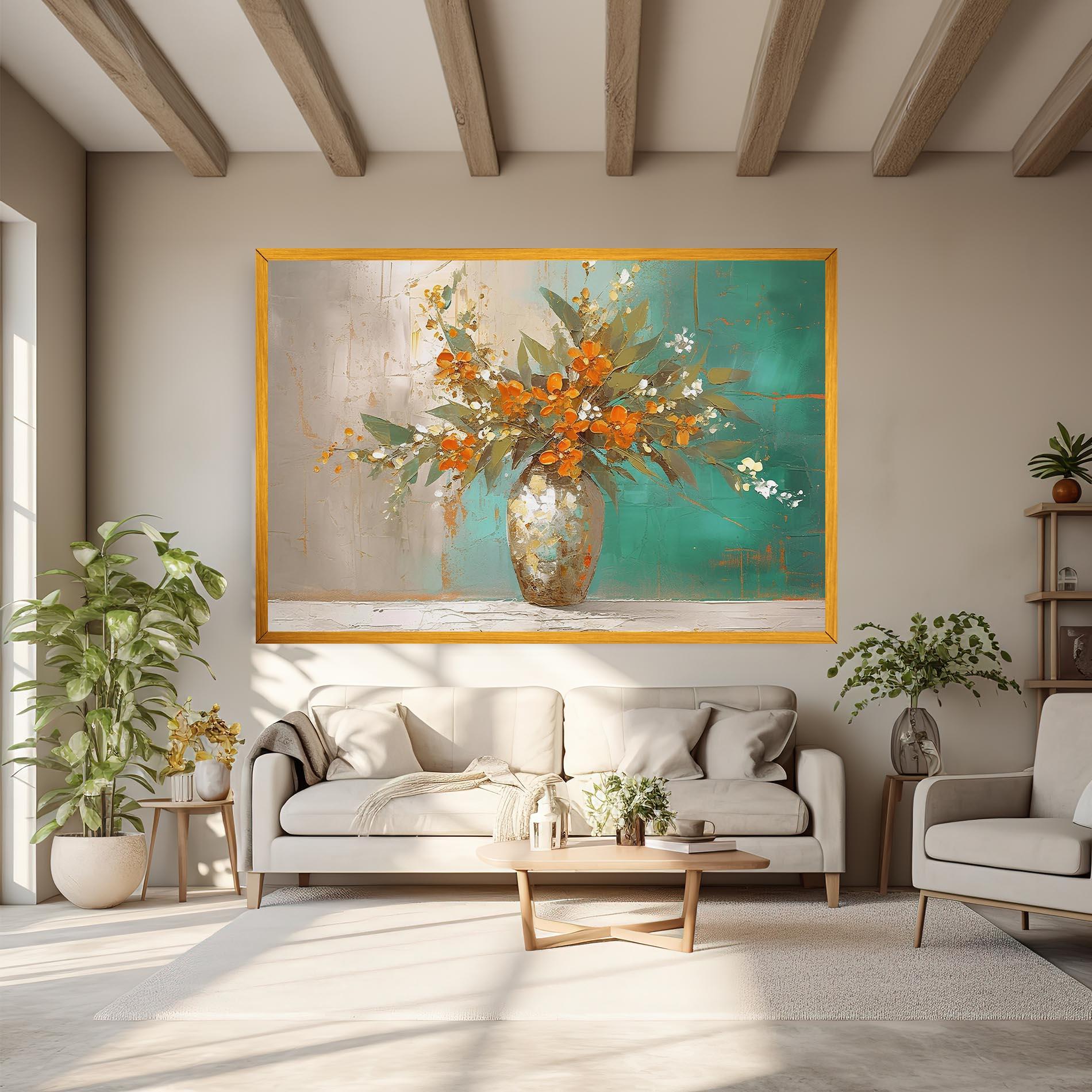 Tablou Canvas Grey Vase Orange mockup 6