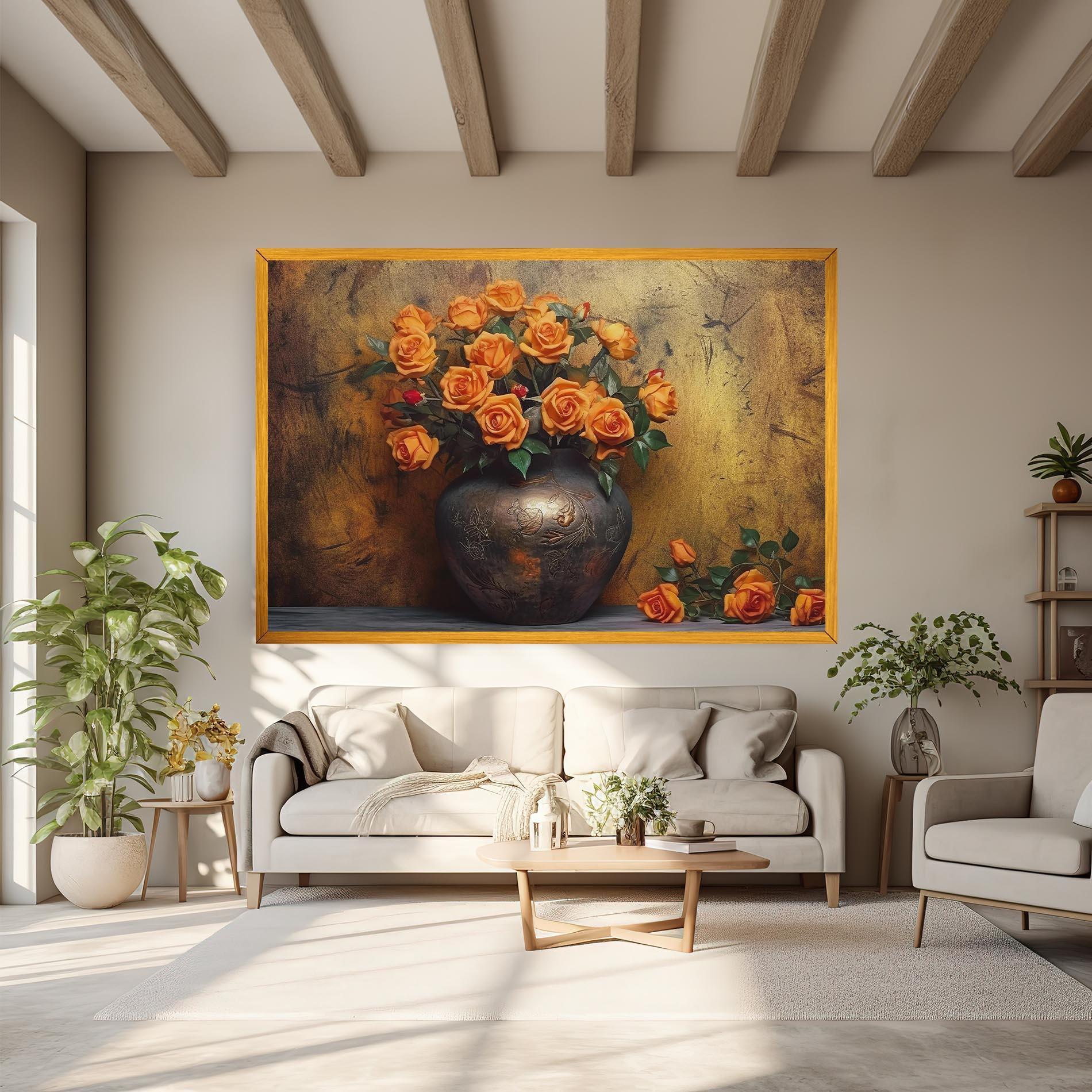 Tablou Canvas Orange Vintage Vase mockup 6