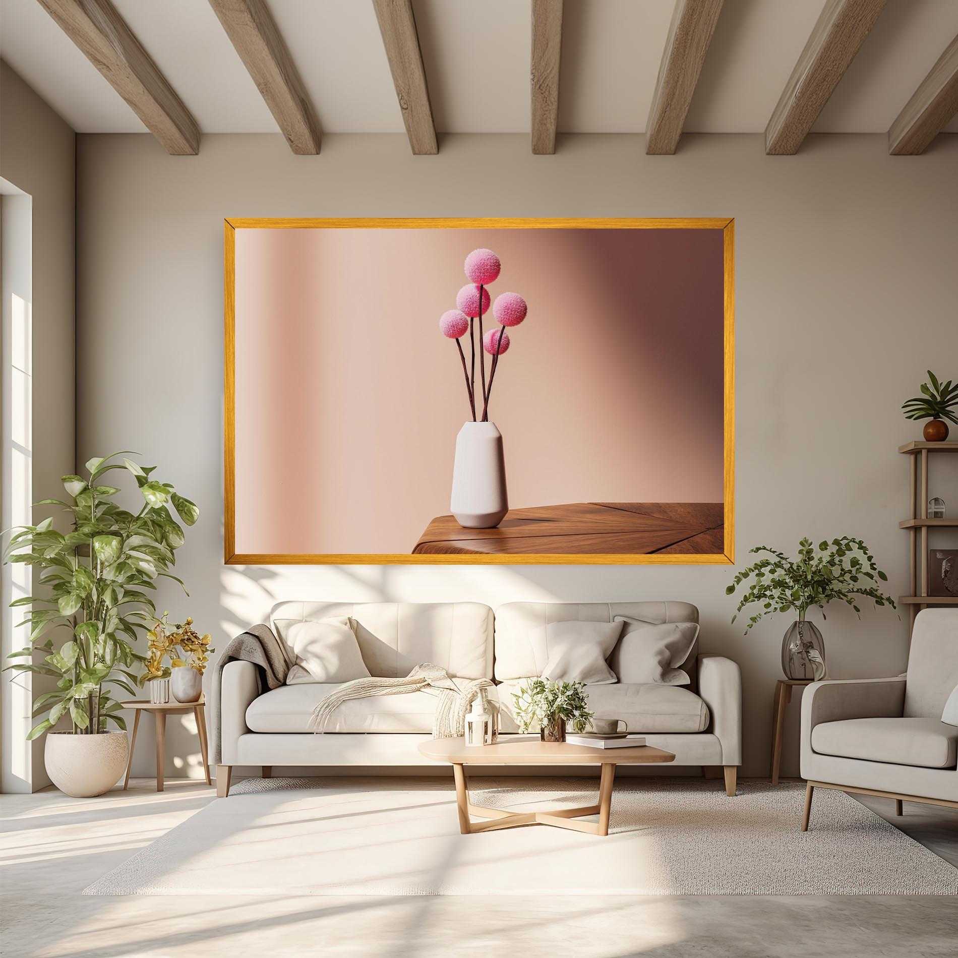 Tablou Canvas Pink Circle Vase mockup 6