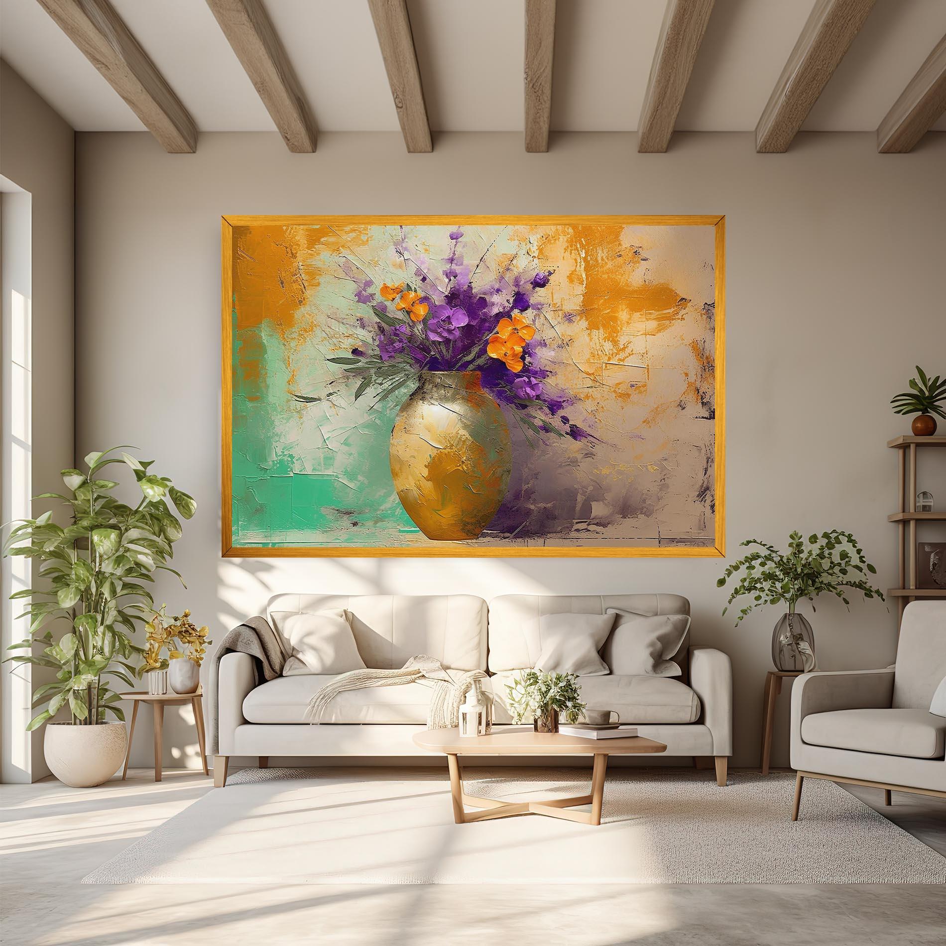 Tablou Canvas Purple Orange Plant Vase mockup 6