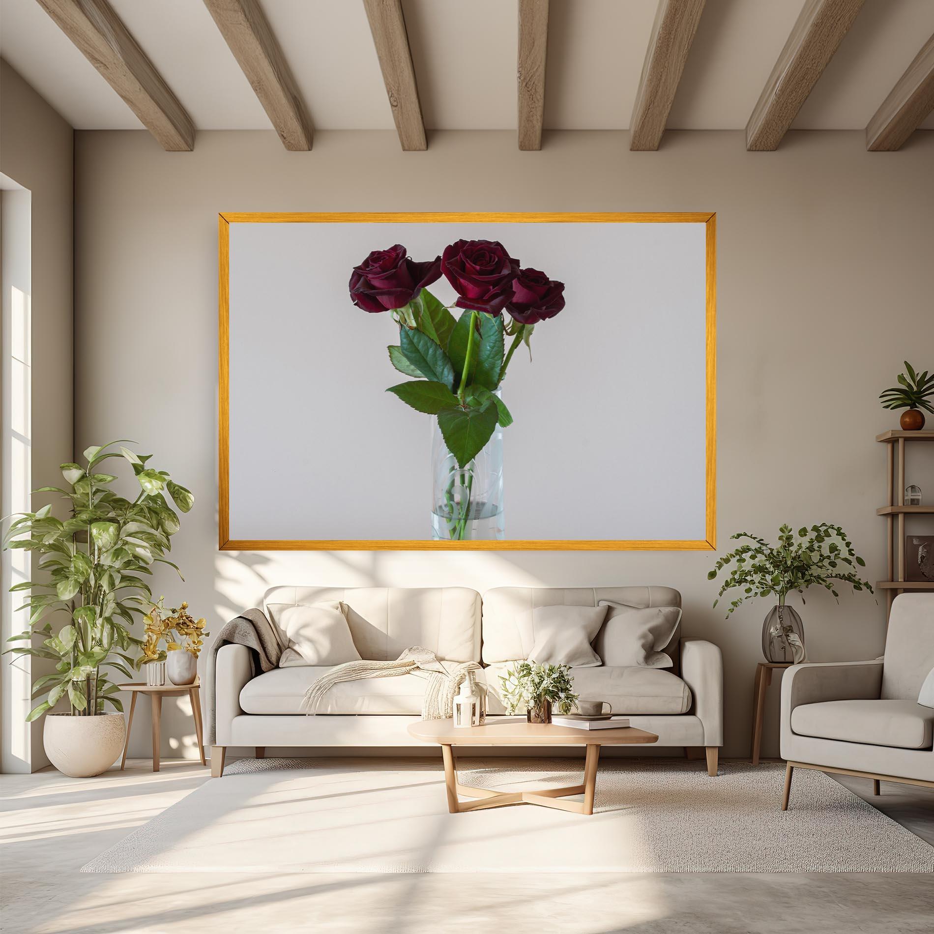 Tablou Canvas Red Roses Vase mockup 6