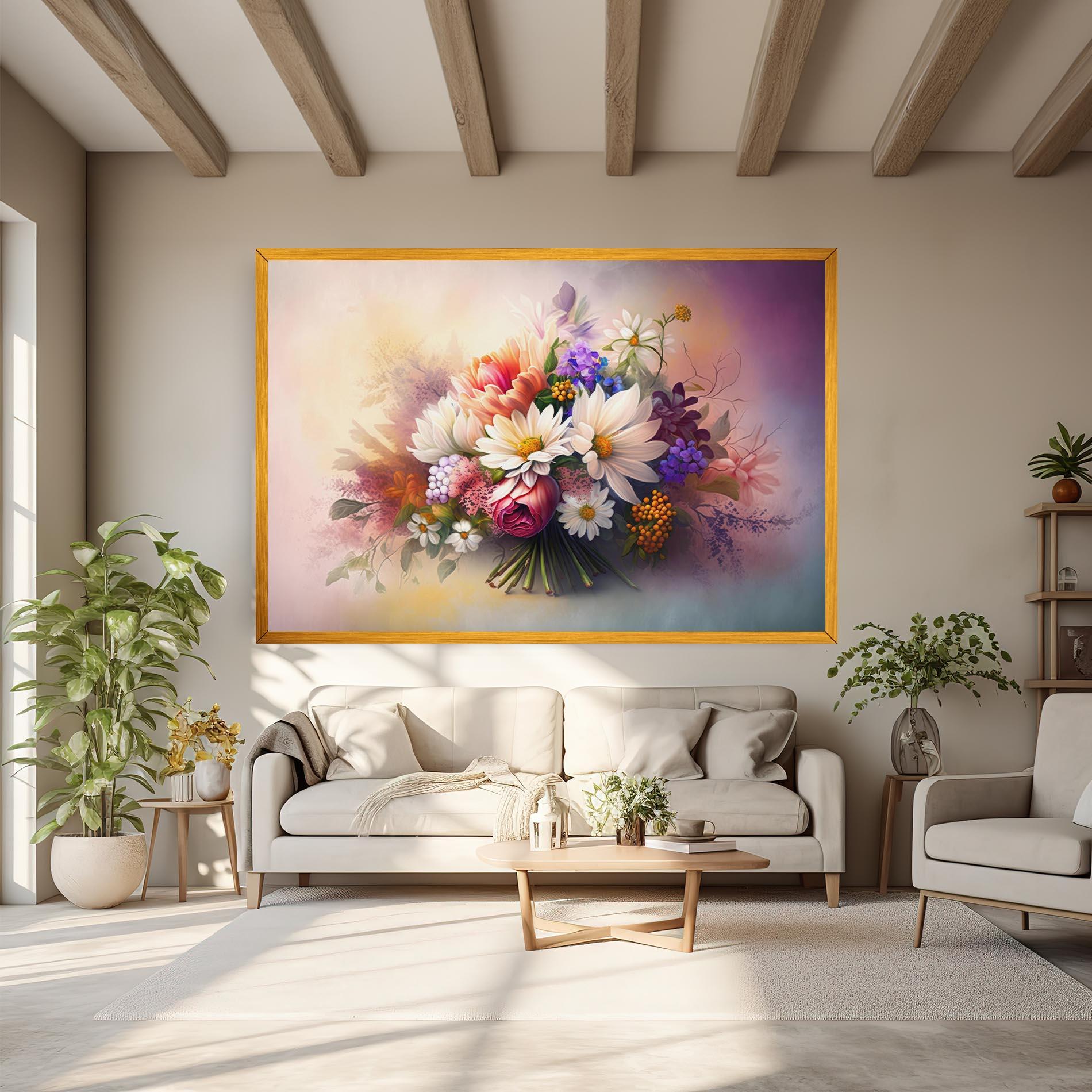 Tablou Canvas Vecteezy_ai Generated Bouquet Of Fresh Spring Flowers On Light_23373362_865 mockup 6