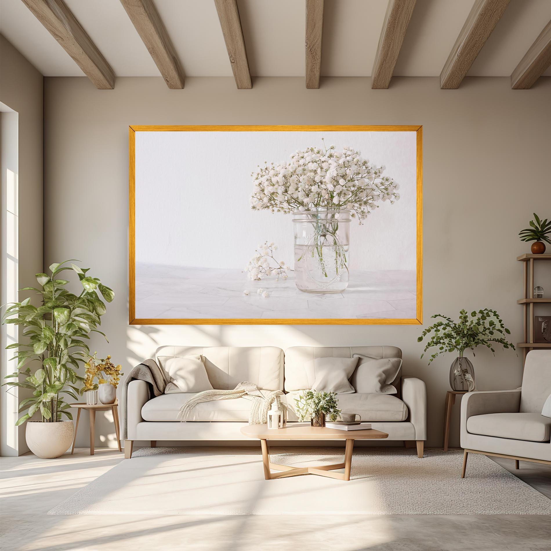 Tablou Canvas White Tiny Flower Vase mockup 6