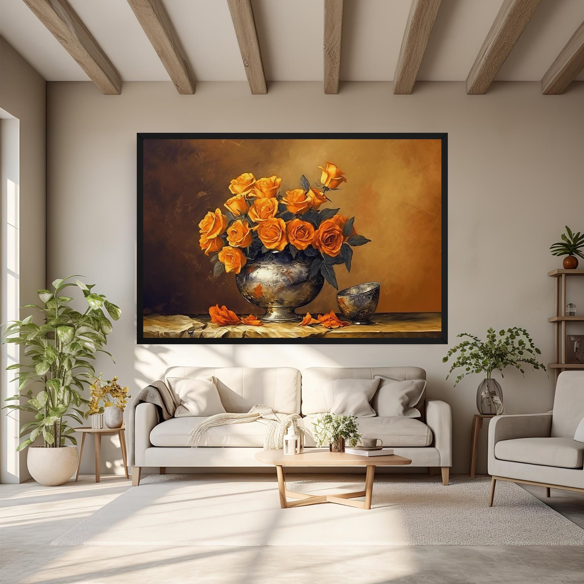 Orange Rose Vase mockup 6