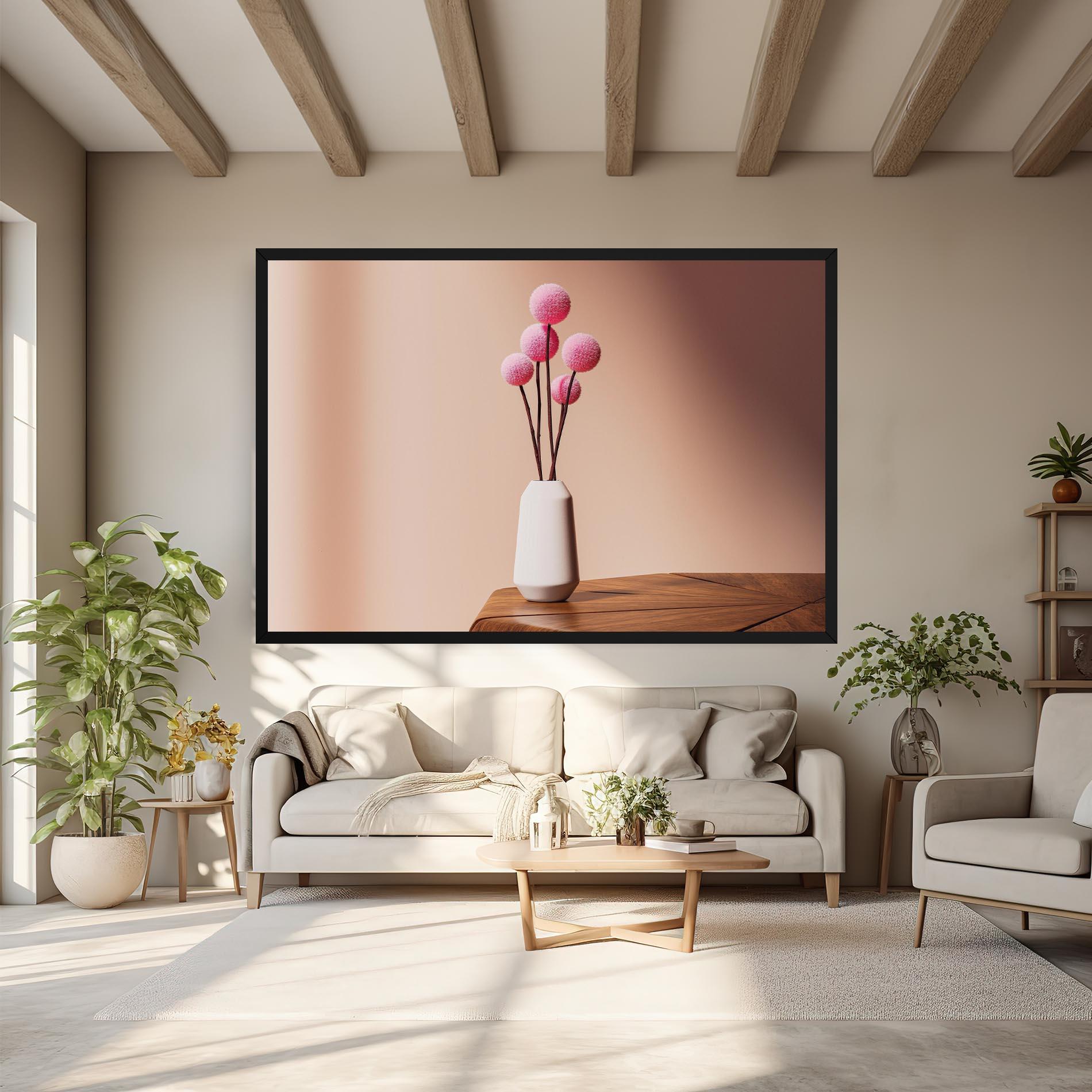Tablou Canvas Pink Circle Vase mockup 6