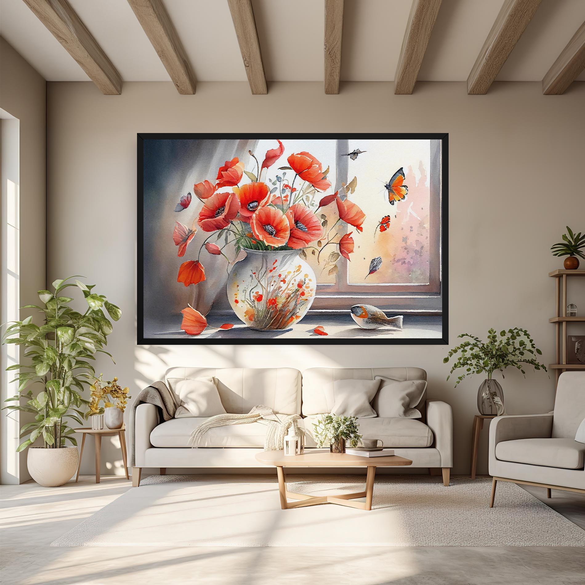 Tablou Canvas Poppies Vase mockup 6