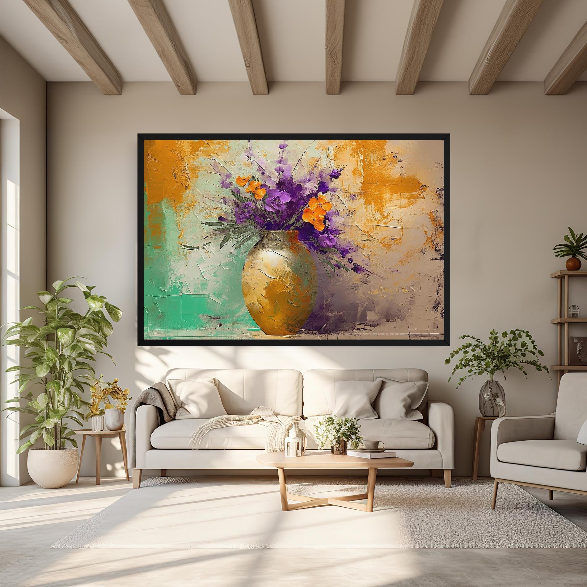 Tablou Canvas Purple Orange Plant Vase mockup 6