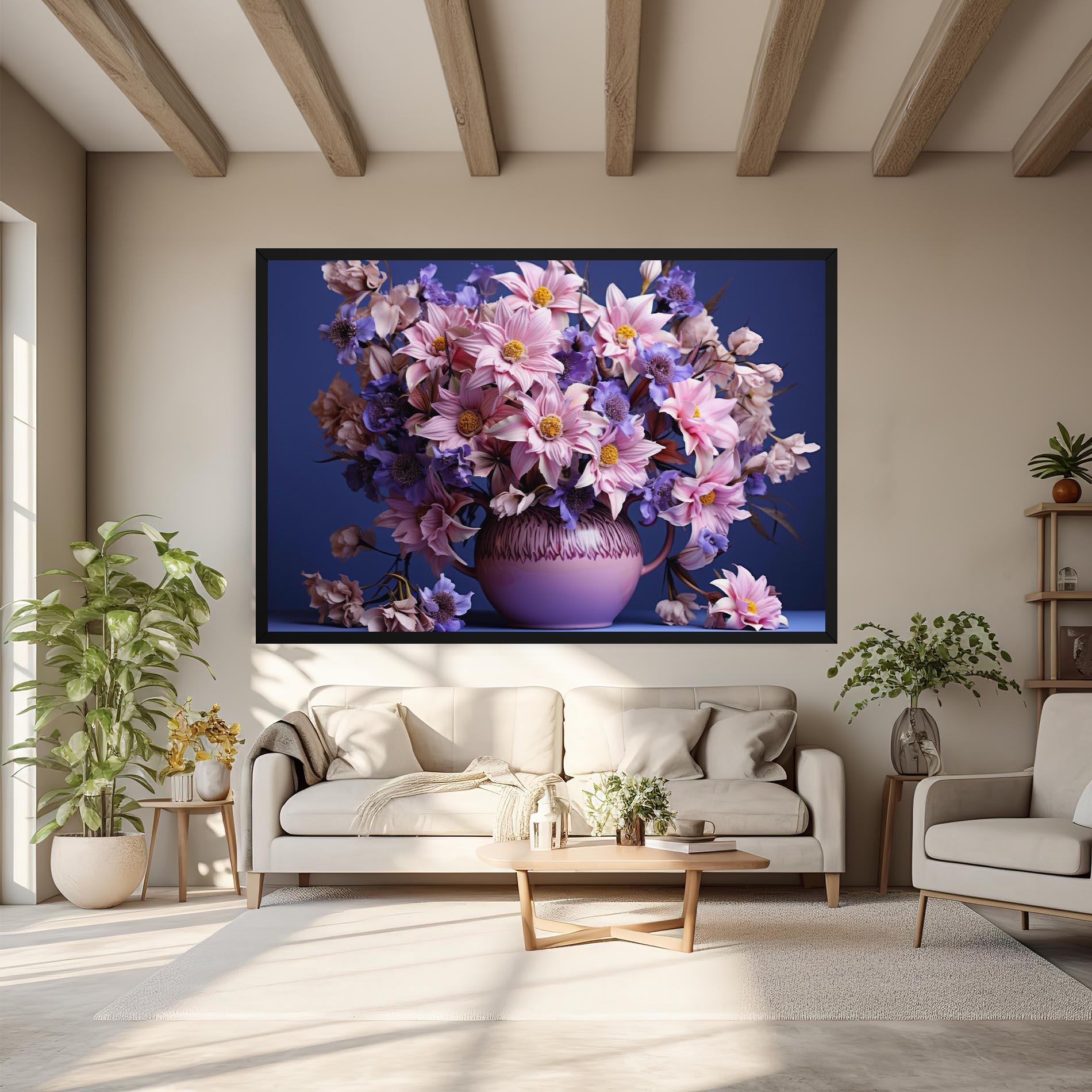 Tablou Canvas Purple Vase Flowers mockup 6