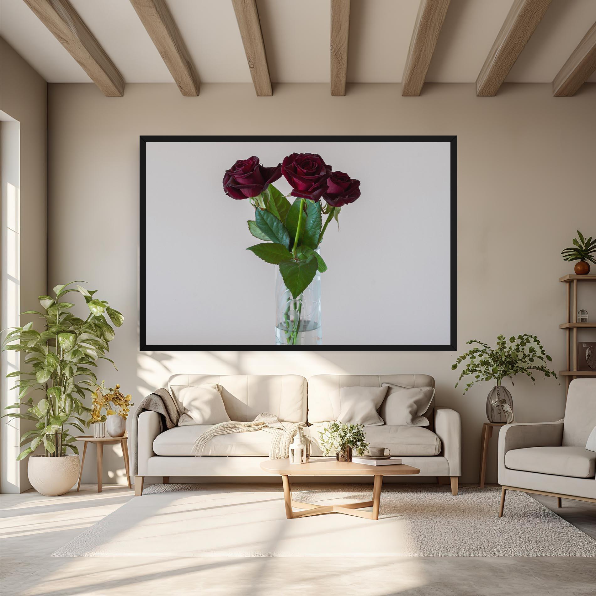 Tablou Canvas Red Roses Vase mockup 6