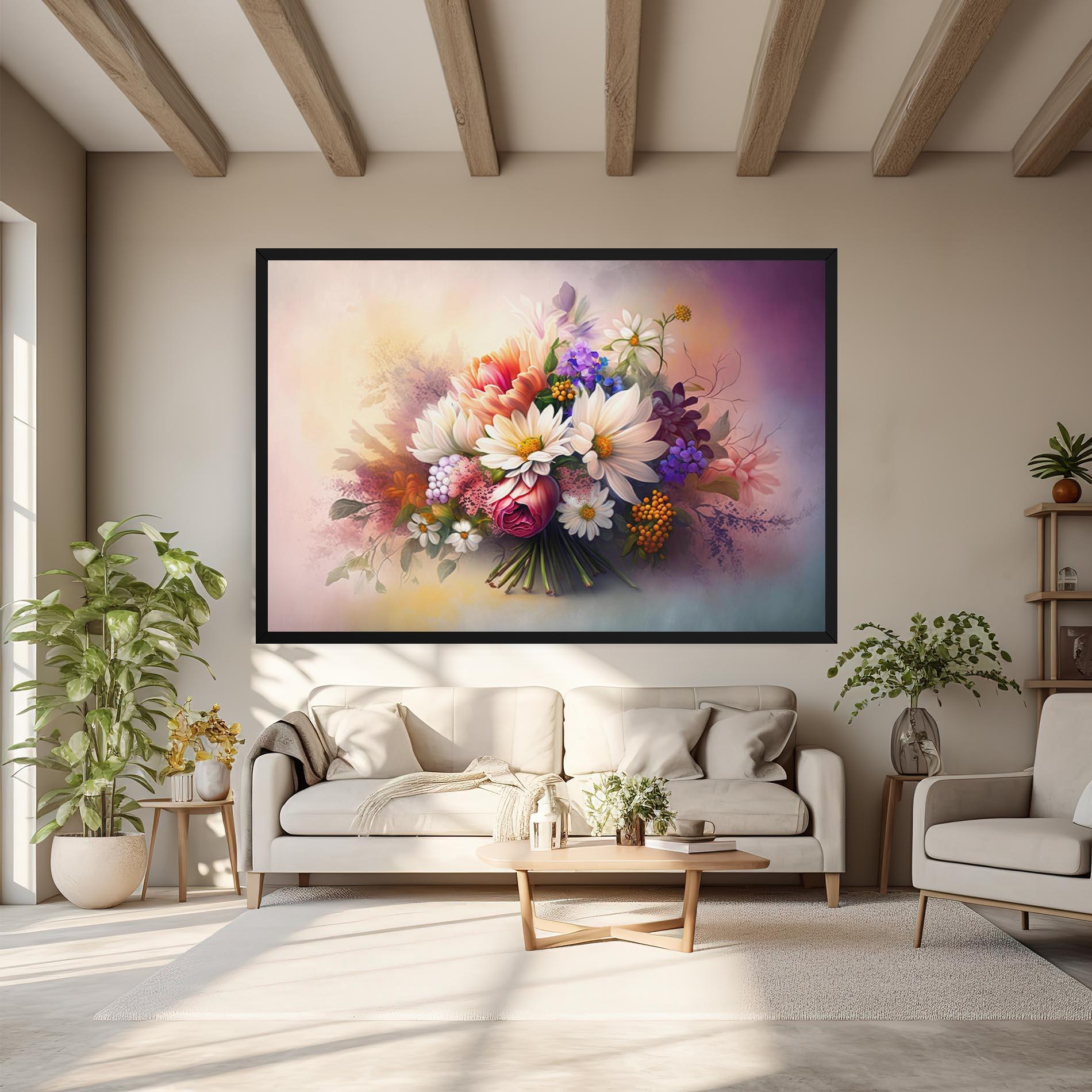 Tablou Canvas Vecteezy_ai Generated Bouquet Of Fresh Spring Flowers On Light_23373362_865 mockup 6