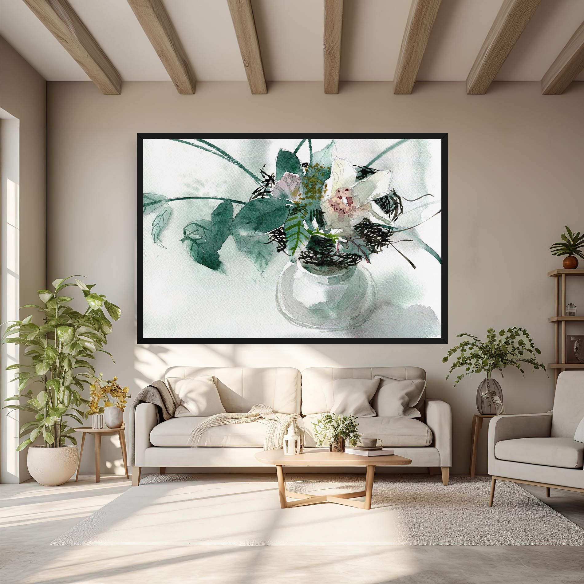 White Flower Vase mockup 6