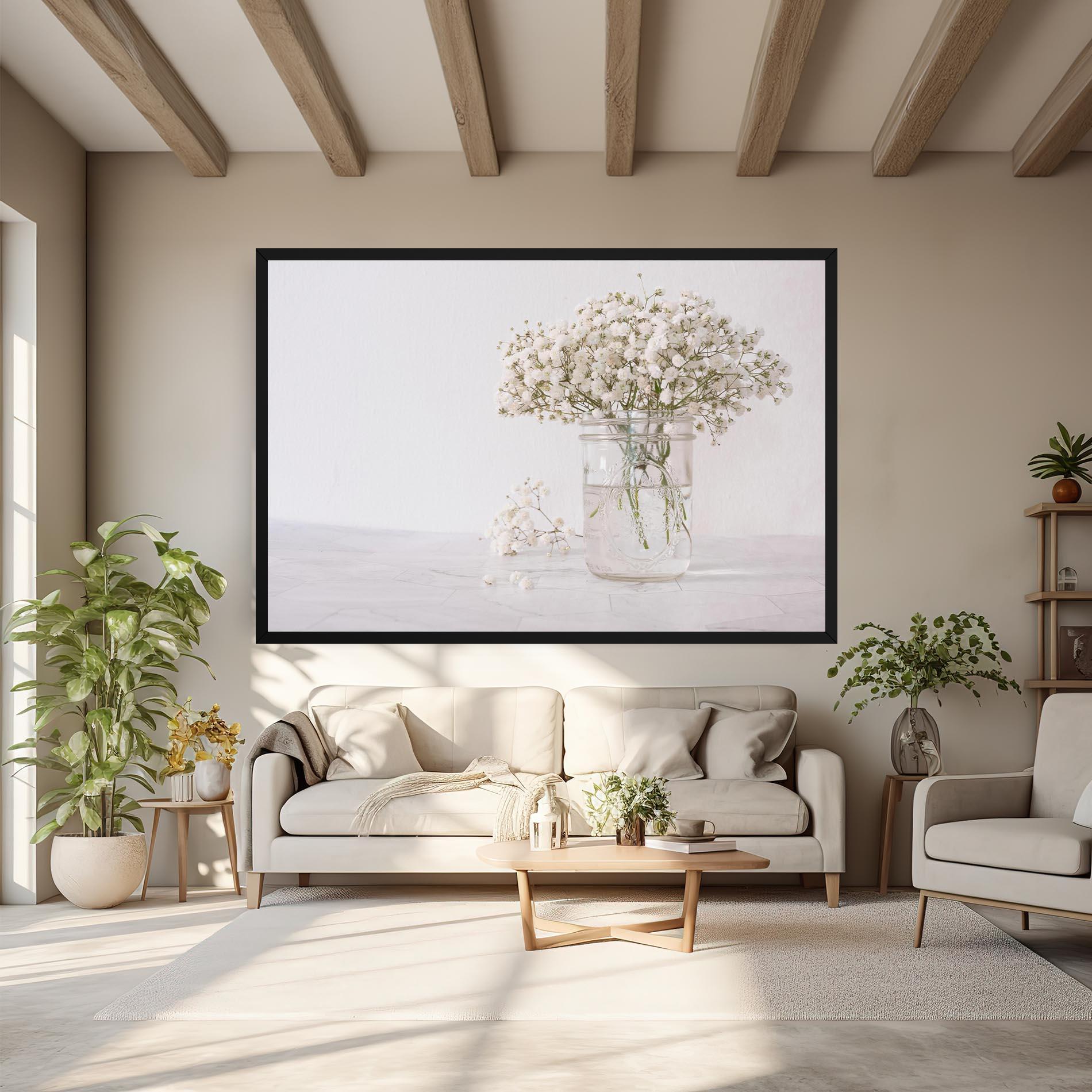 Tablou Canvas White Tiny Flower Vase mockup 6