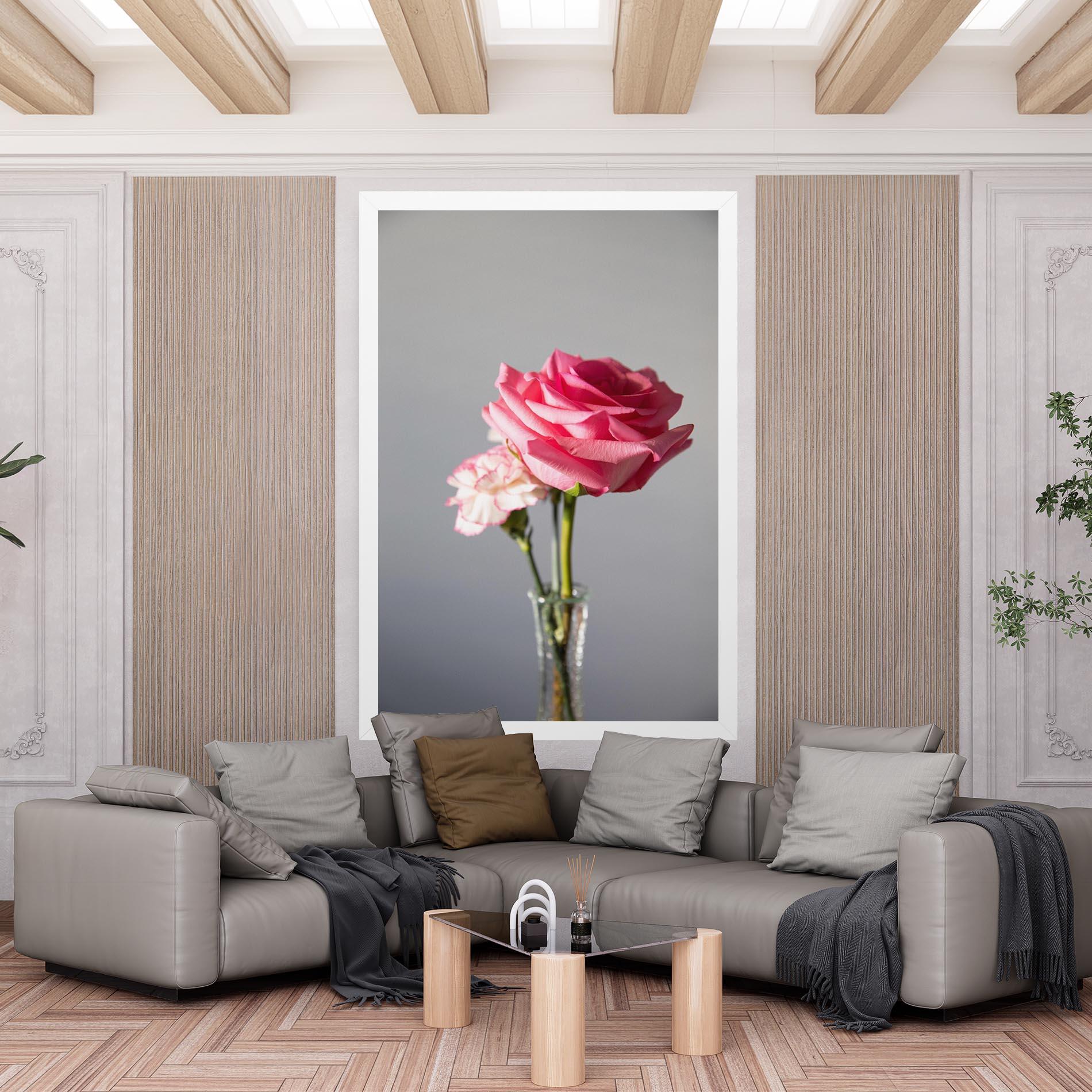 Tablou Canvas Big Pink Rose Vase mockup 6