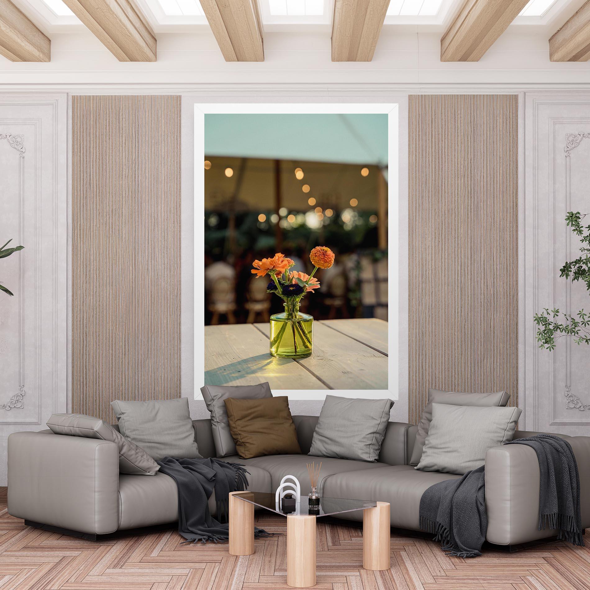 Tablou Canvas Orange Flowers Vase mockup 6