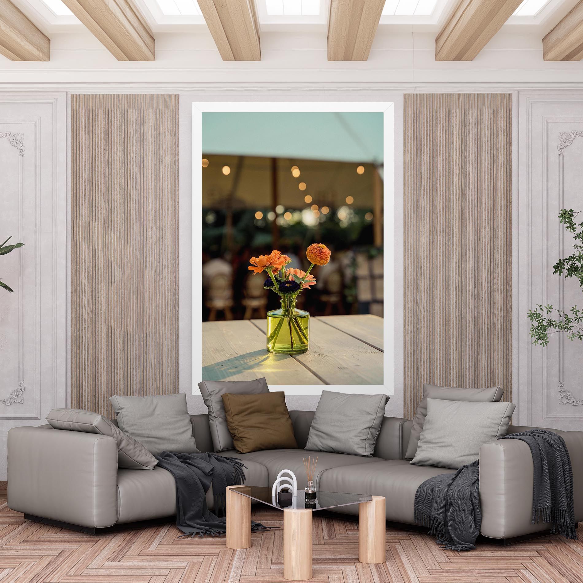 Orange Flowers Vase mockup 6