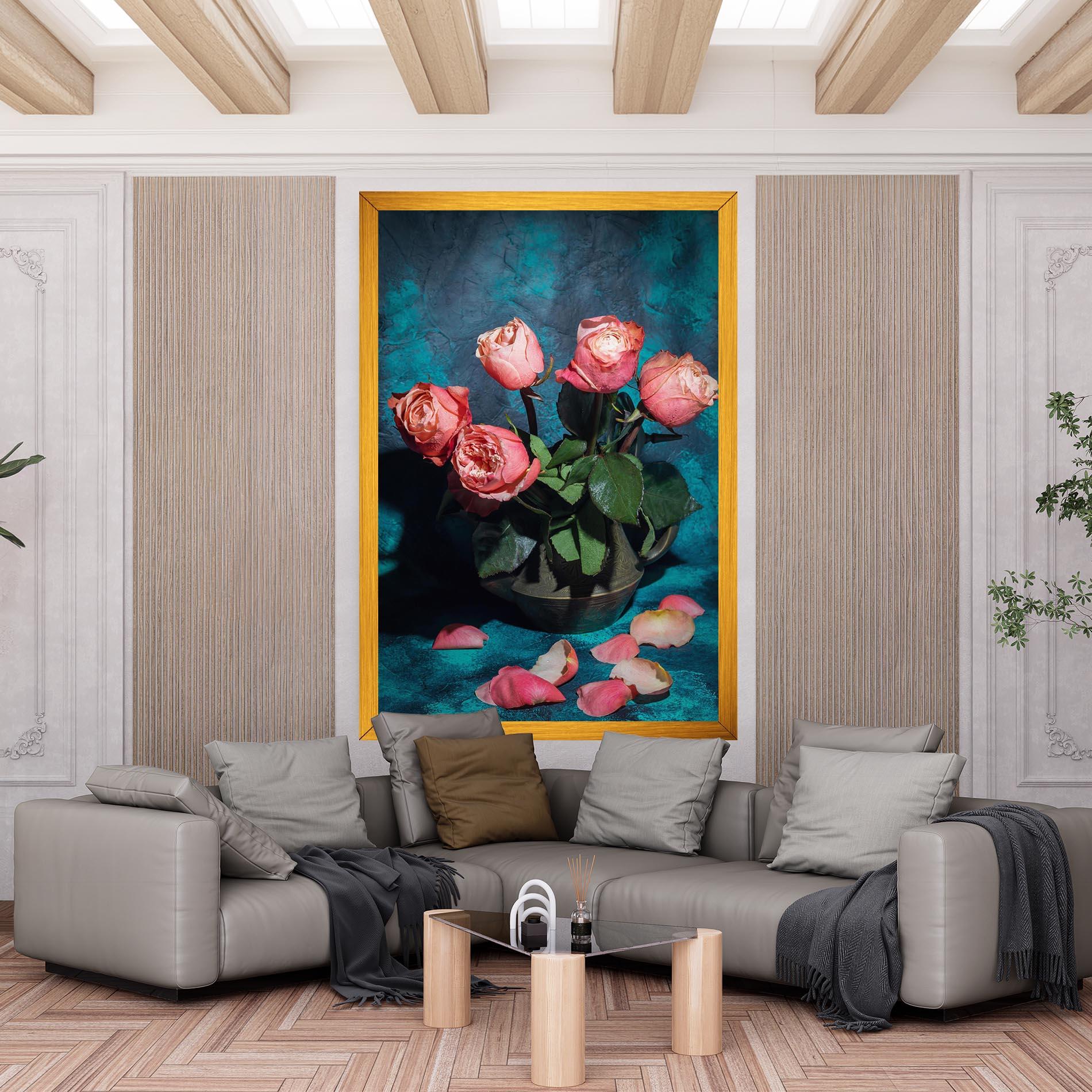 Tablou Canvas Bouquet Roses Vase mockup 6