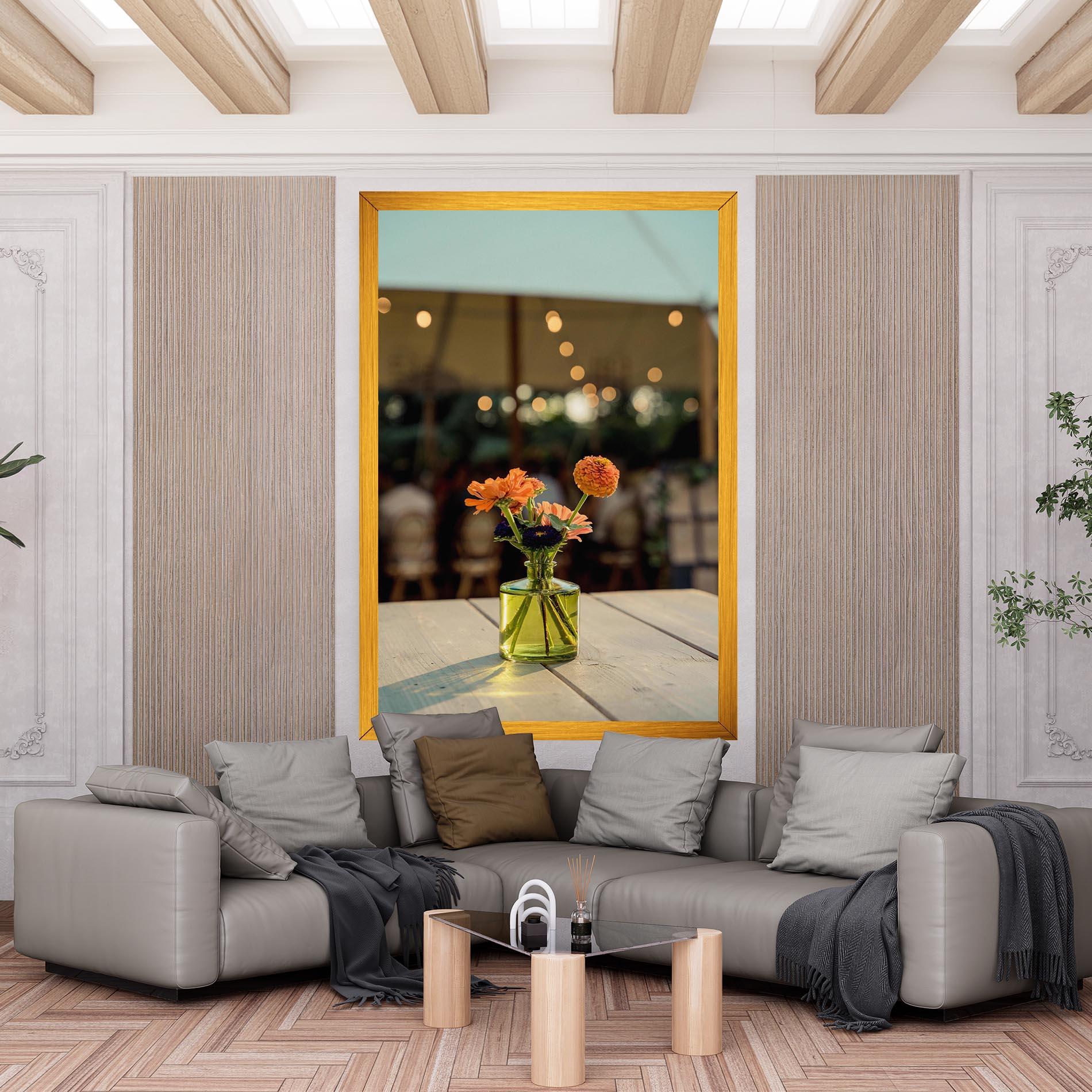 Tablou Canvas Orange Flowers Vase mockup 6